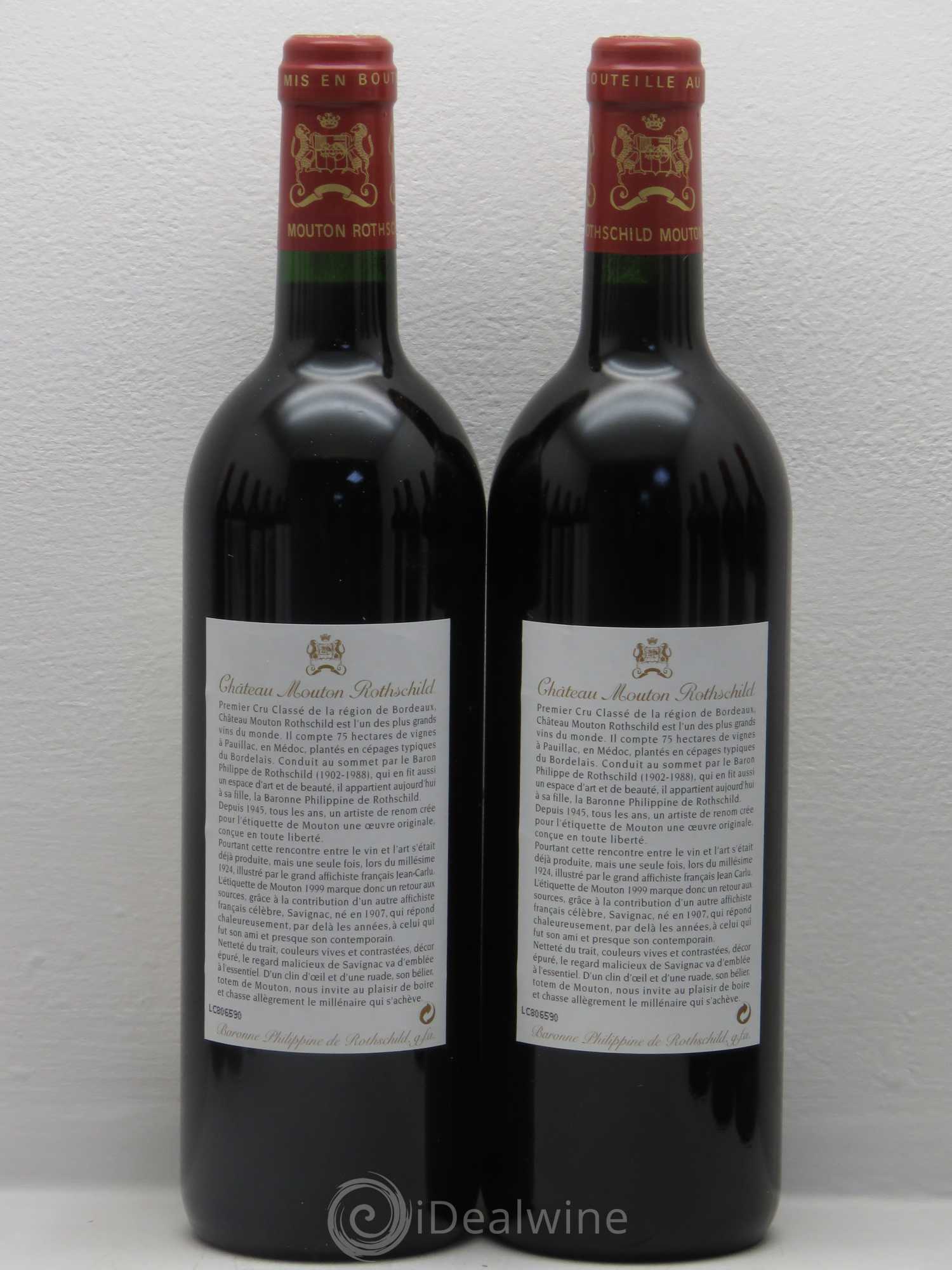 Caisse Prestige 12 btes 2 Margaux, 2 Mouton R. 2 Latour, 2 Lafite R. 2 Petrus, 2 Cheval Blanc 1999 - Posten von 1 Flasche - 3