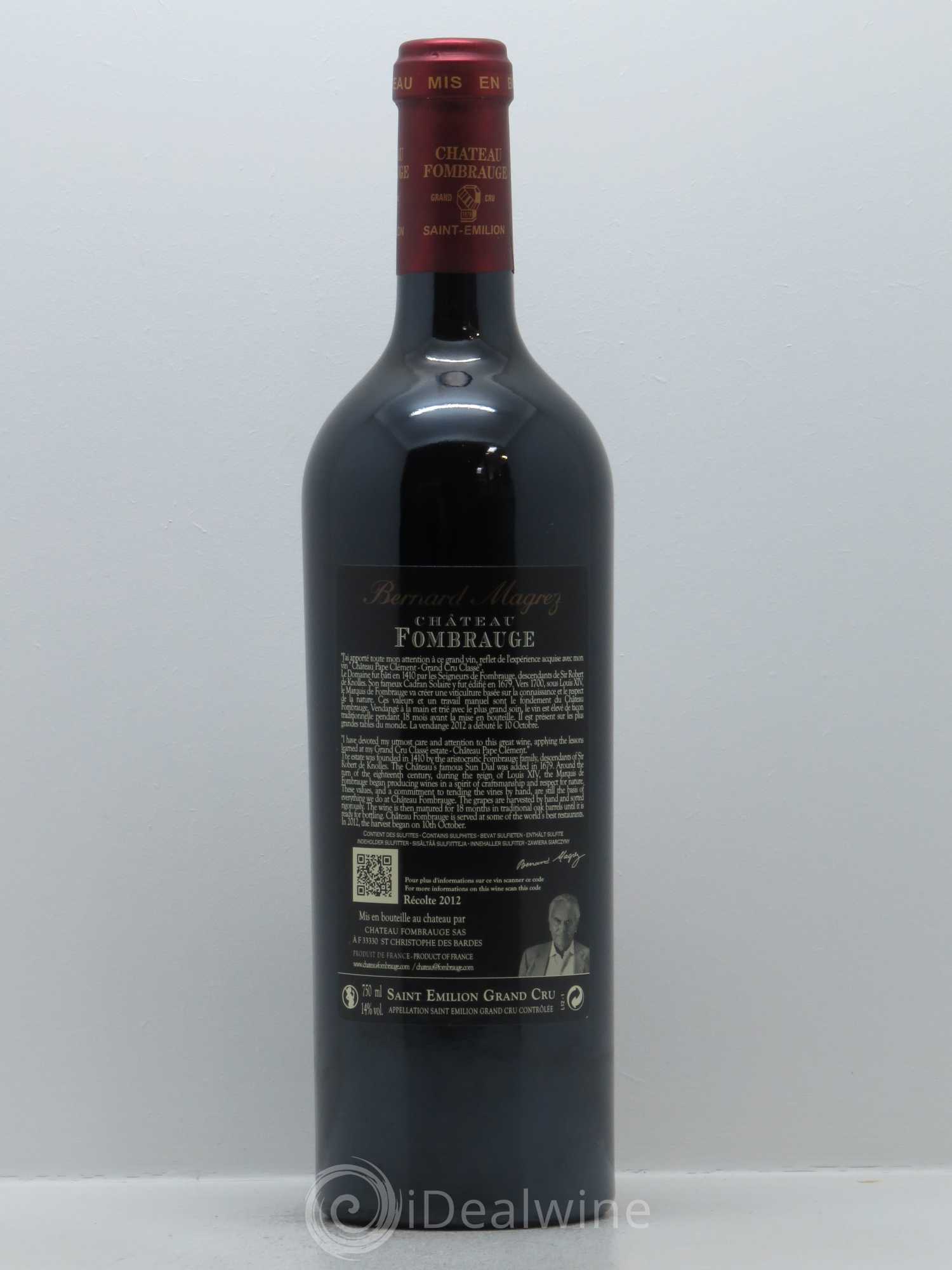 Château Fombrauge Grand Cru Classé 2012 - Lot de 1 bouteille - 1