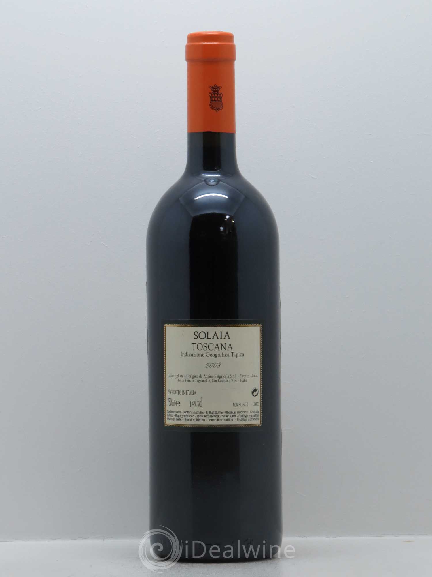 Toscana IGT Solaia Tenuta Tignanello - Marchesi Antinori 2008 - Lot de 1 bouteille - 1