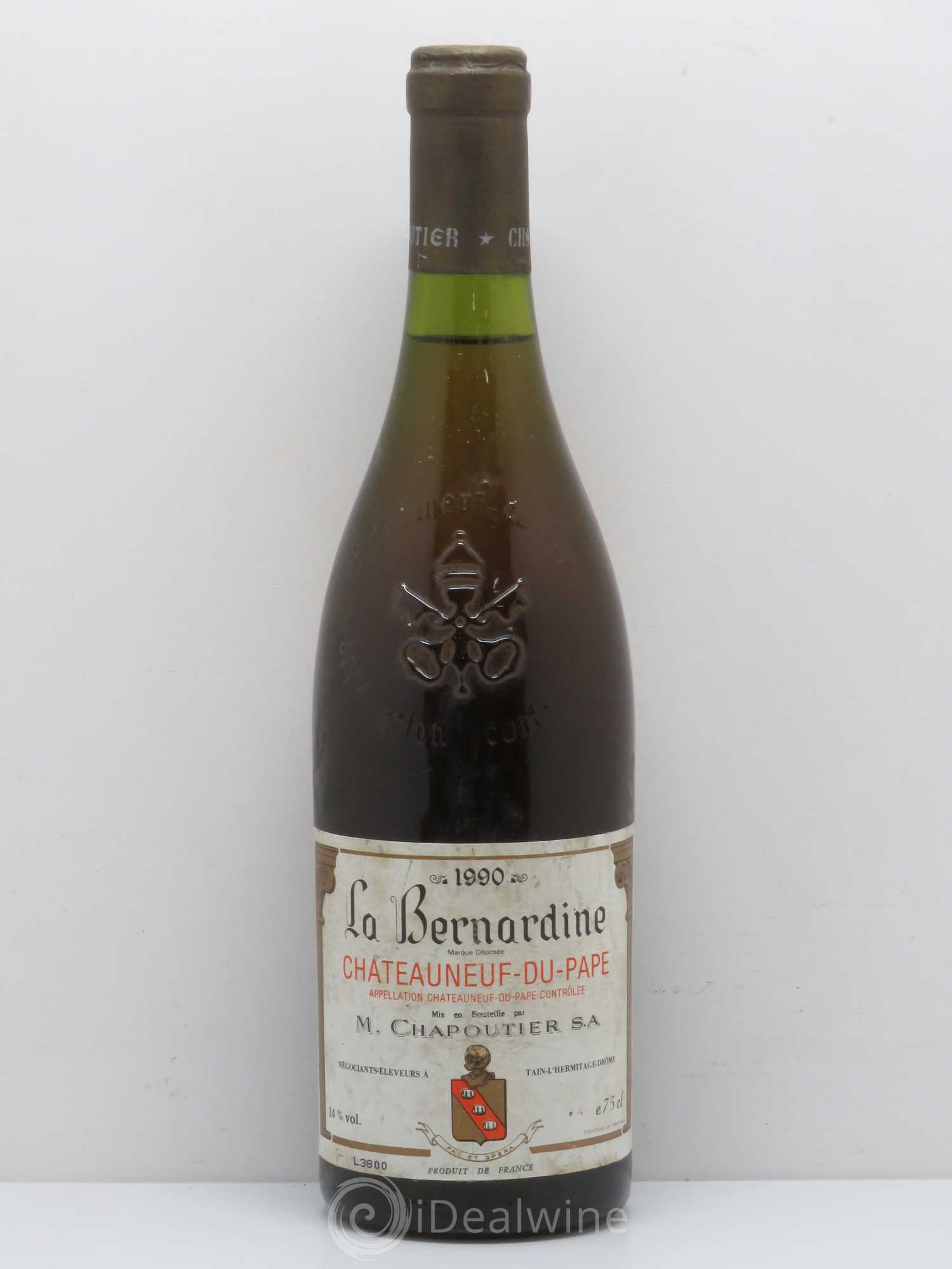 Châteauneuf-du-Pape La Bernardine - Chapoutier 1990 - Posten von 1 Flasche - 0