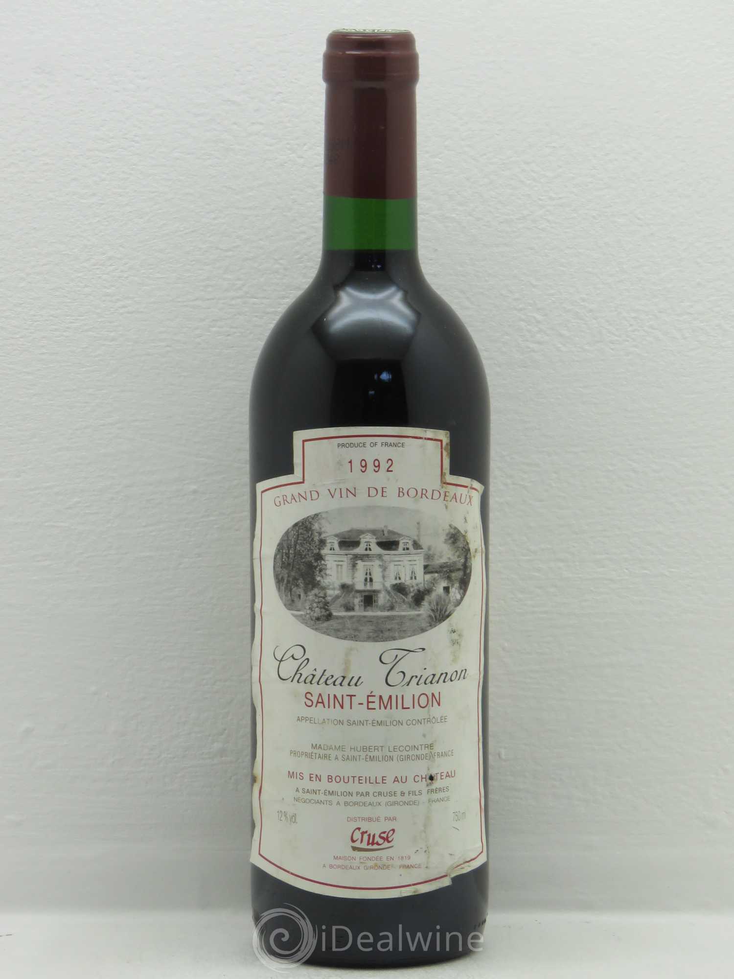 Saint-Émilion Trianon 1992 - Lot de 1 bouteille - 0