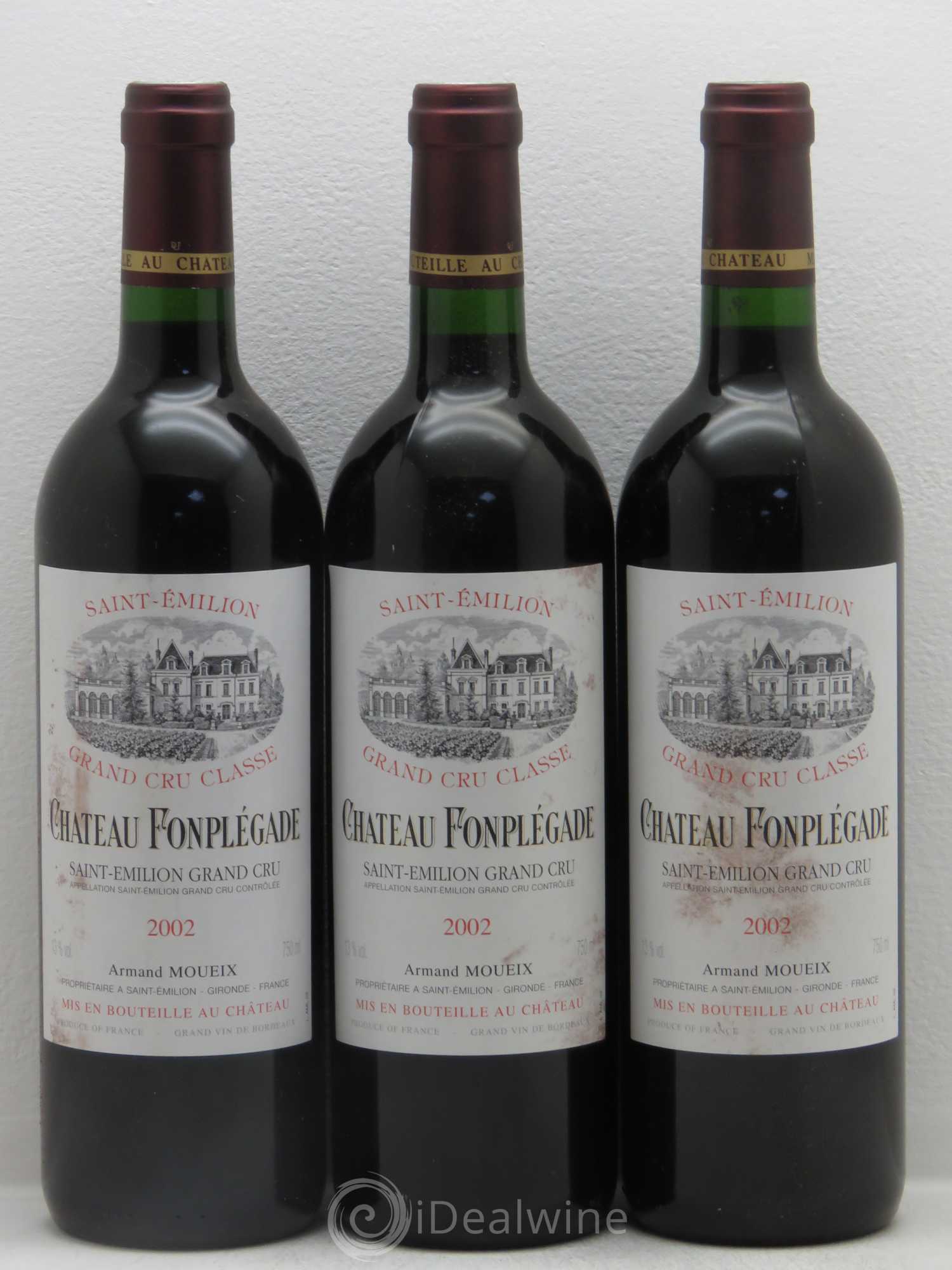 Château Fonplegade Grand Cru Classé 2002 - Lot de 12 bouteilles - 1