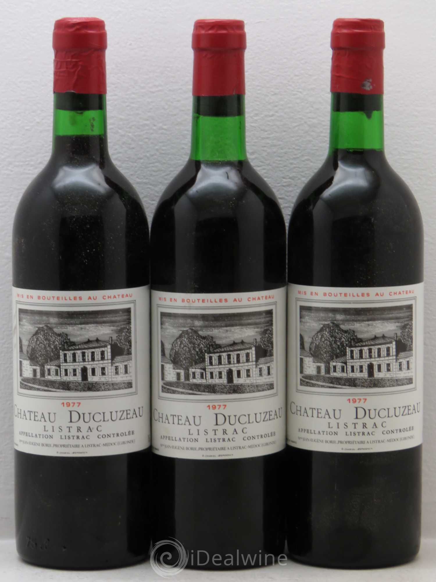 Château Ducluzeau Cru Bourgeois 1977 - Lot de 3 bouteilles - 0