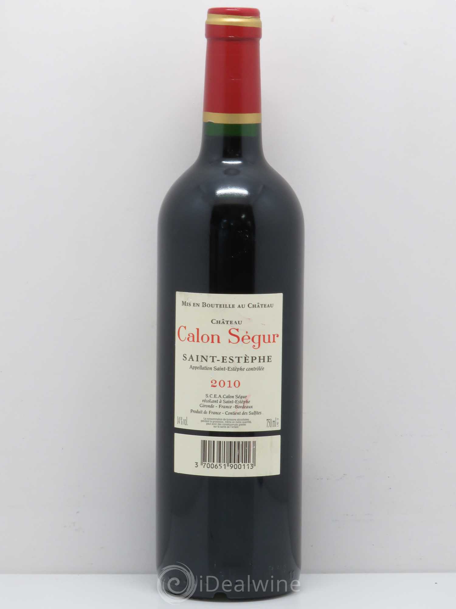 Château Calon Ségur 3ème Grand Cru Classé 2010 - Lot de 1 bouteille - 1