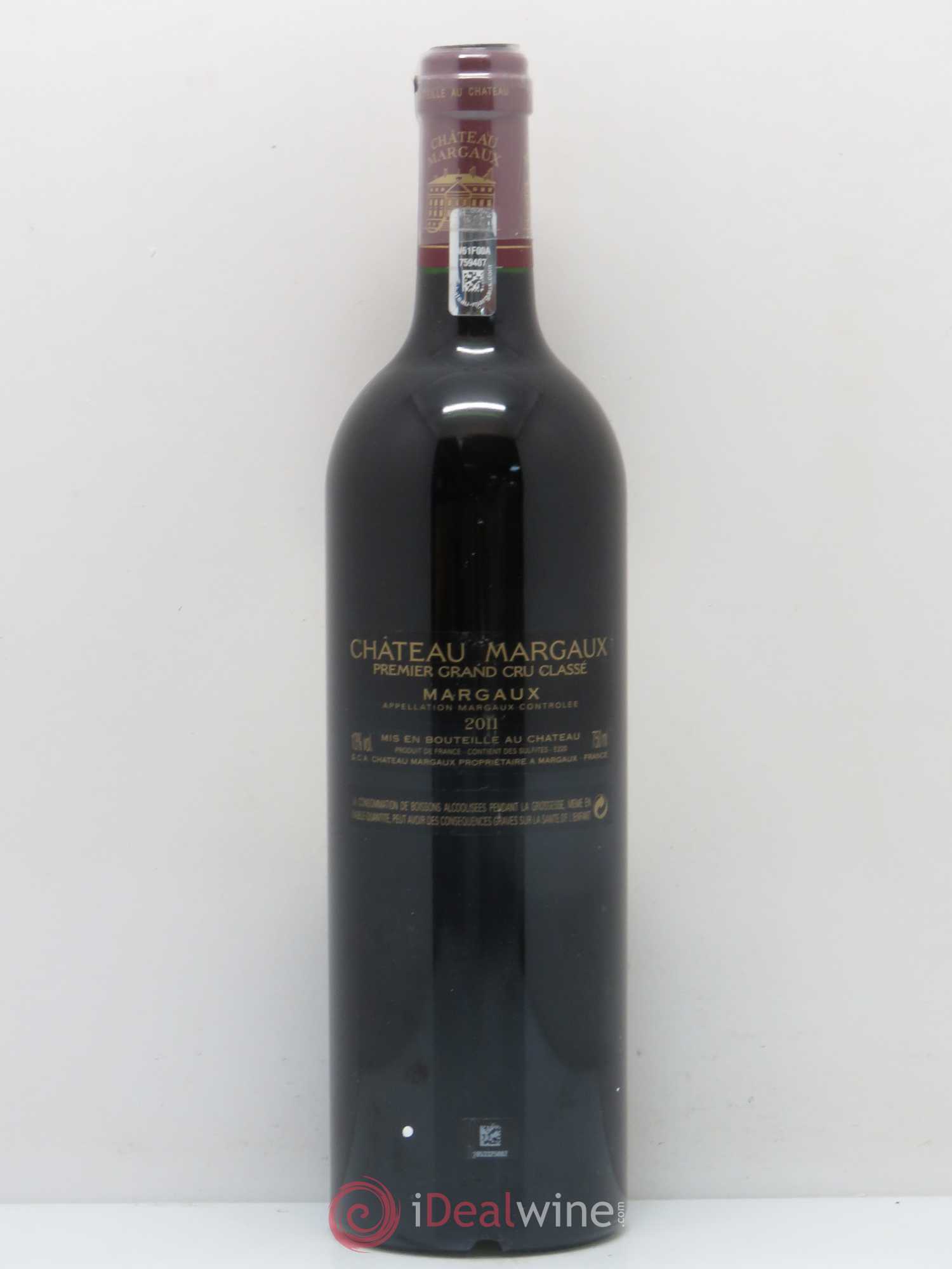 Château Margaux 1er Grand Cru Classé 2011 - Lot de 1 bouteille - 1