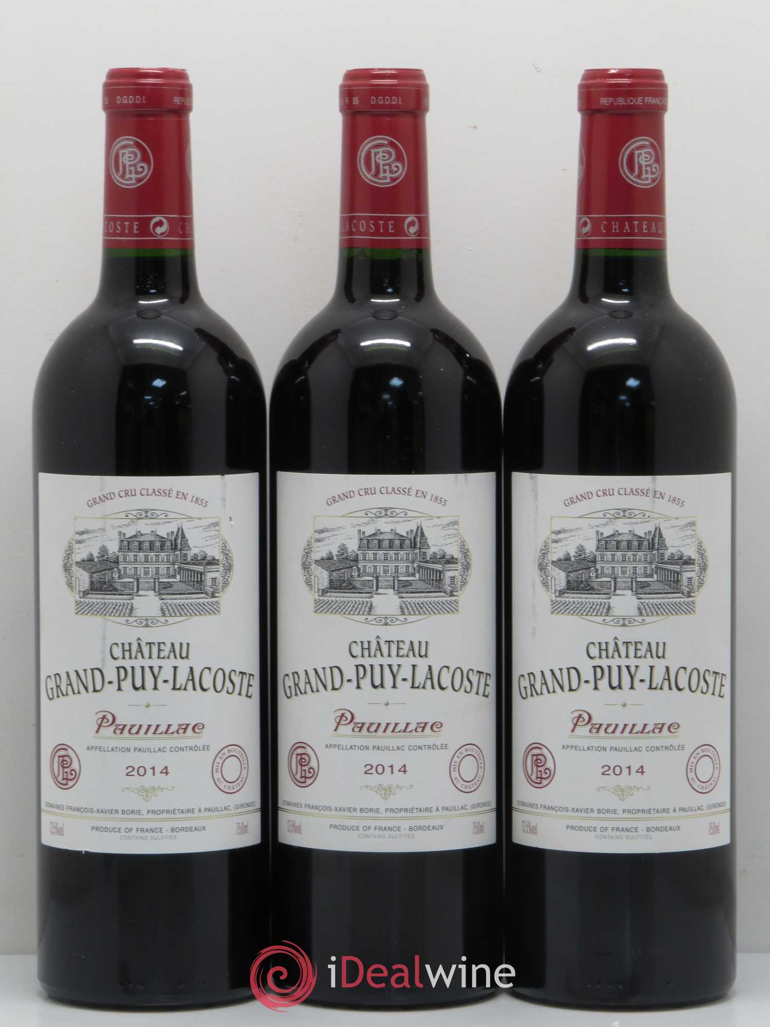 Château Grand Puy Lacoste 5ème Grand Cru Classé 2014 - Lot de 3 bouteilles - 0