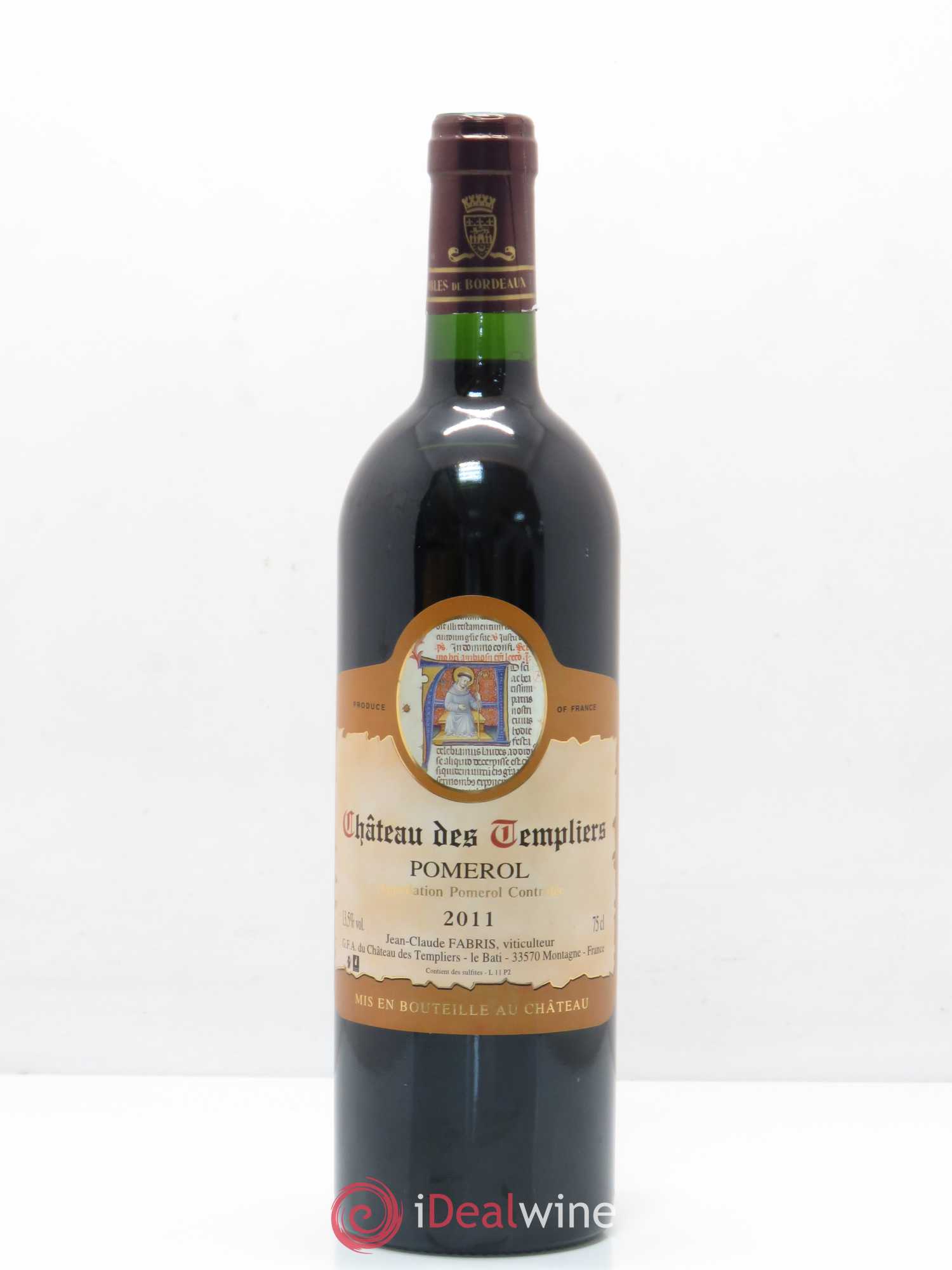 Pomerol Château des Templiers 2011 - Posten von 1 Flasche - 0