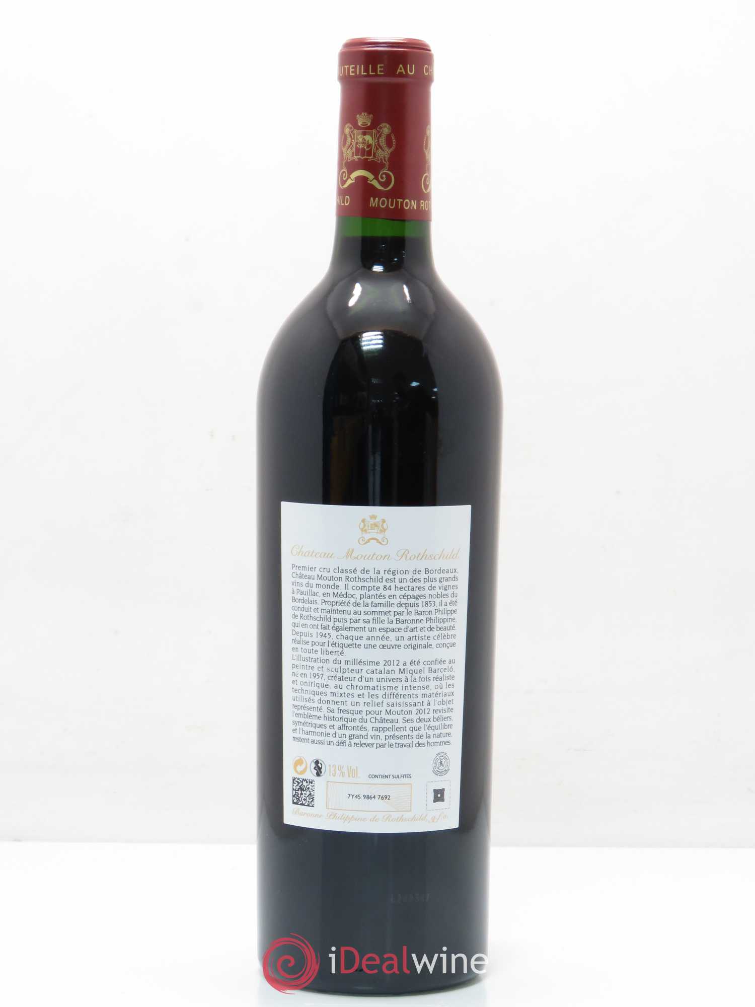 Château Mouton Rothschild 1er Grand Cru Classé 2012 - Lot de 1 bouteille - 1