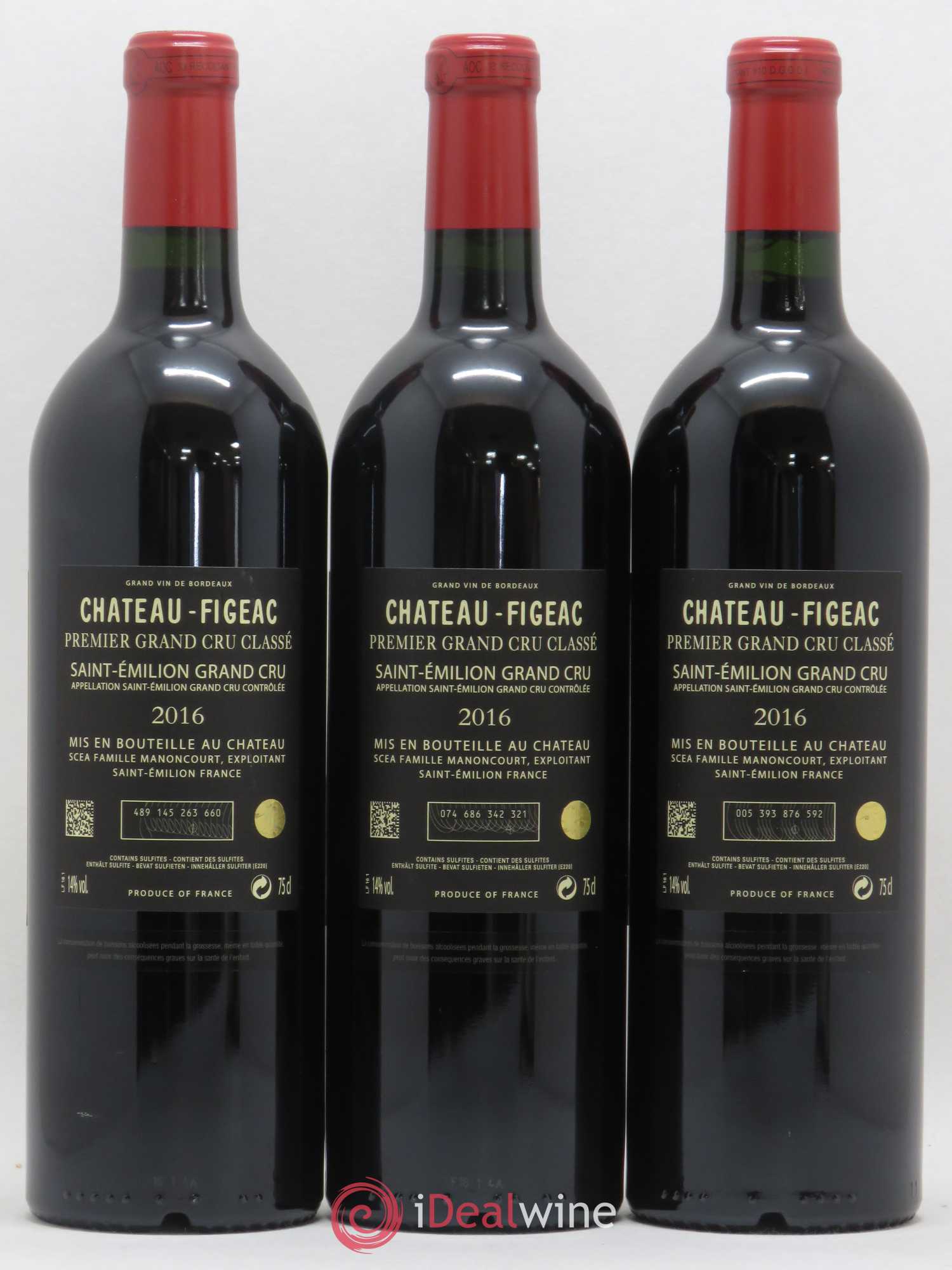 Château Figeac 1er Grand Cru Classé A 2016 - Lot de 3 bouteilles - 1