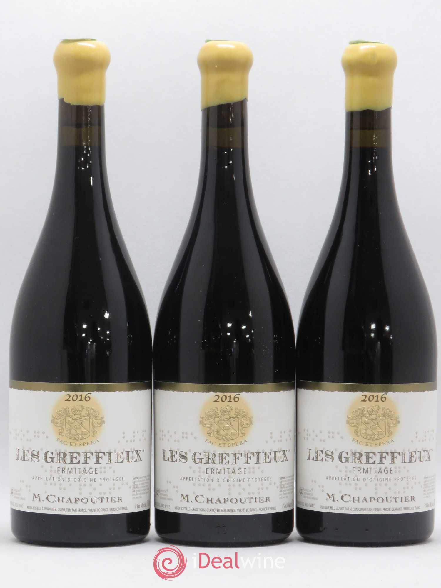 Hermitage Ermitage Les Greffieux Chapoutier 2016 - Lot de 3 bouteilles - 0