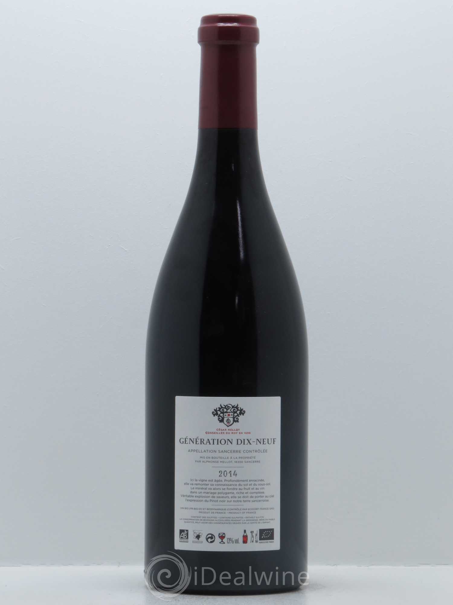 Sancerre Génération XIX Alphonse Mellot 2014 - Lot de 1 bouteille - 1