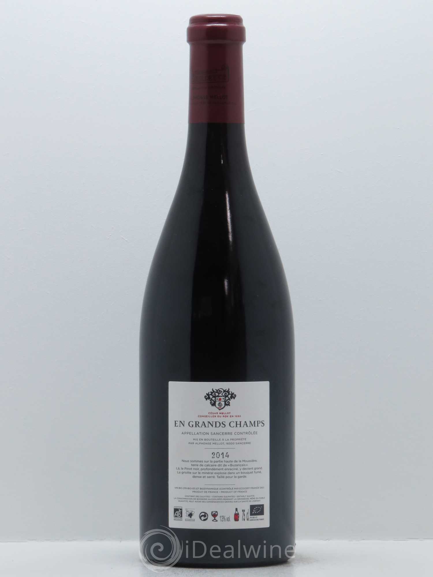 Sancerre En Grands Champs Alphonse Mellot 2014 - Lot de 1 bouteille - 1