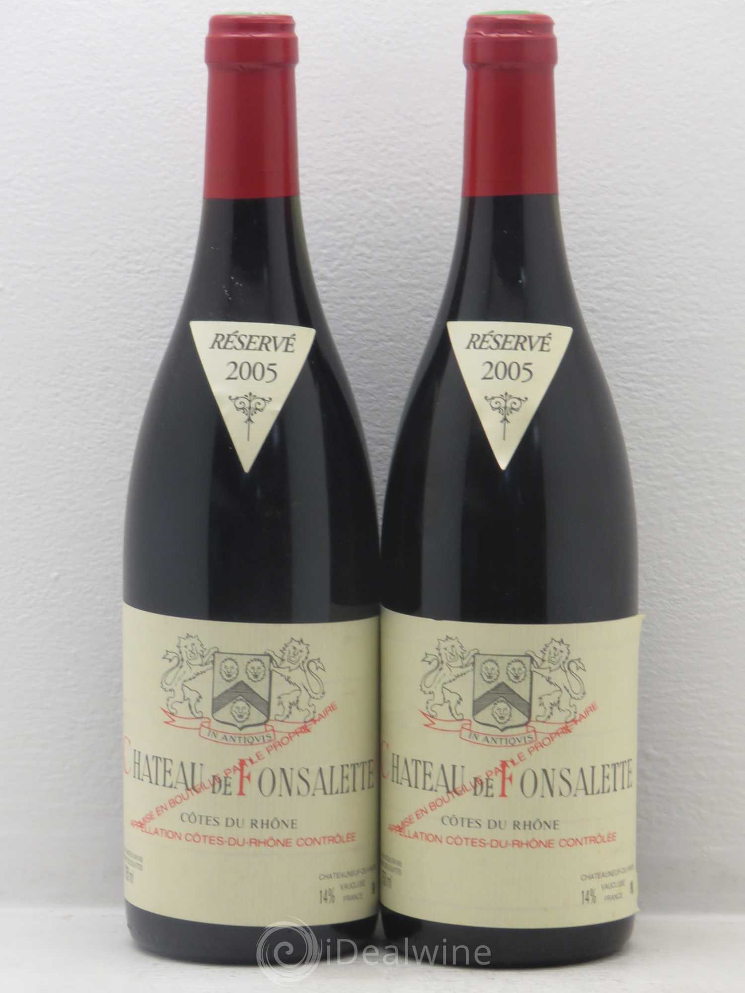 Côtes-du-Rhône Château de Fonsalette Emmanuel Reynaud 2005 - Lot de 2 bouteilles - 0