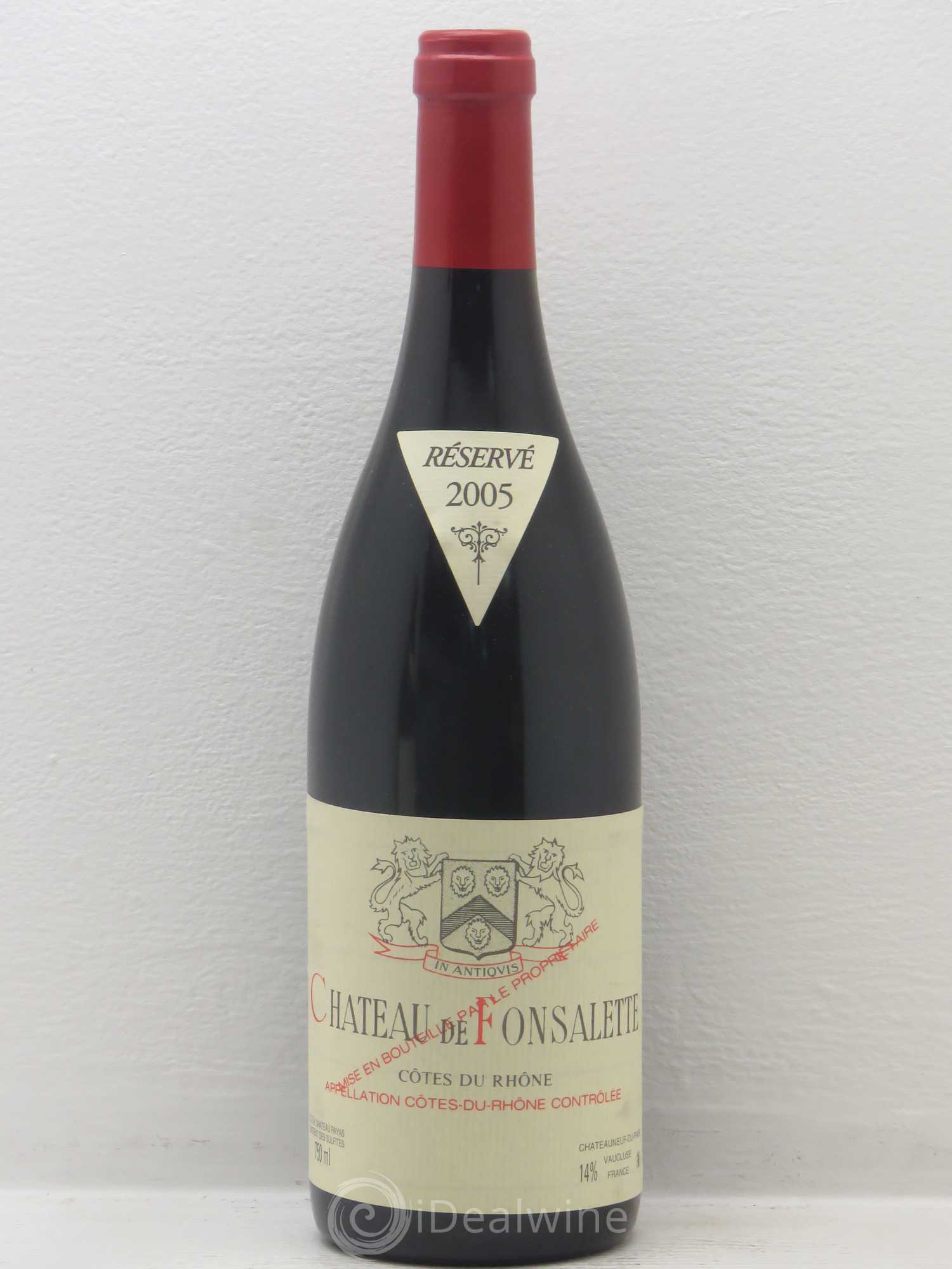 Côtes-du-Rhône Château de Fonsalette Emmanuel Reynaud 2005 - Lot de 1 bouteille - 0