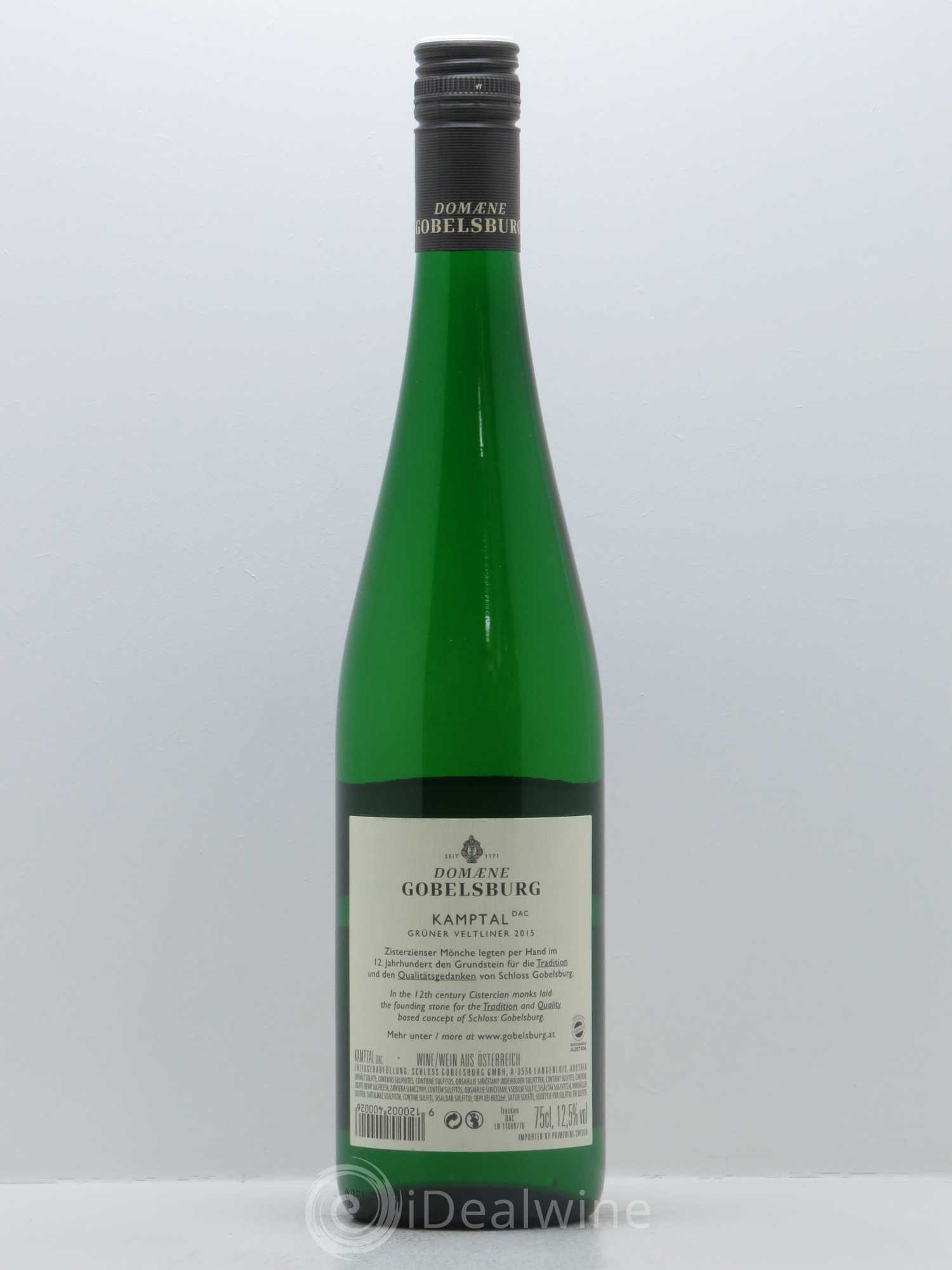 Gruner Veltliner Schloss Gobelsburg Domaine Gobelsburg 2015 - Lot de 1 bouteille - 1