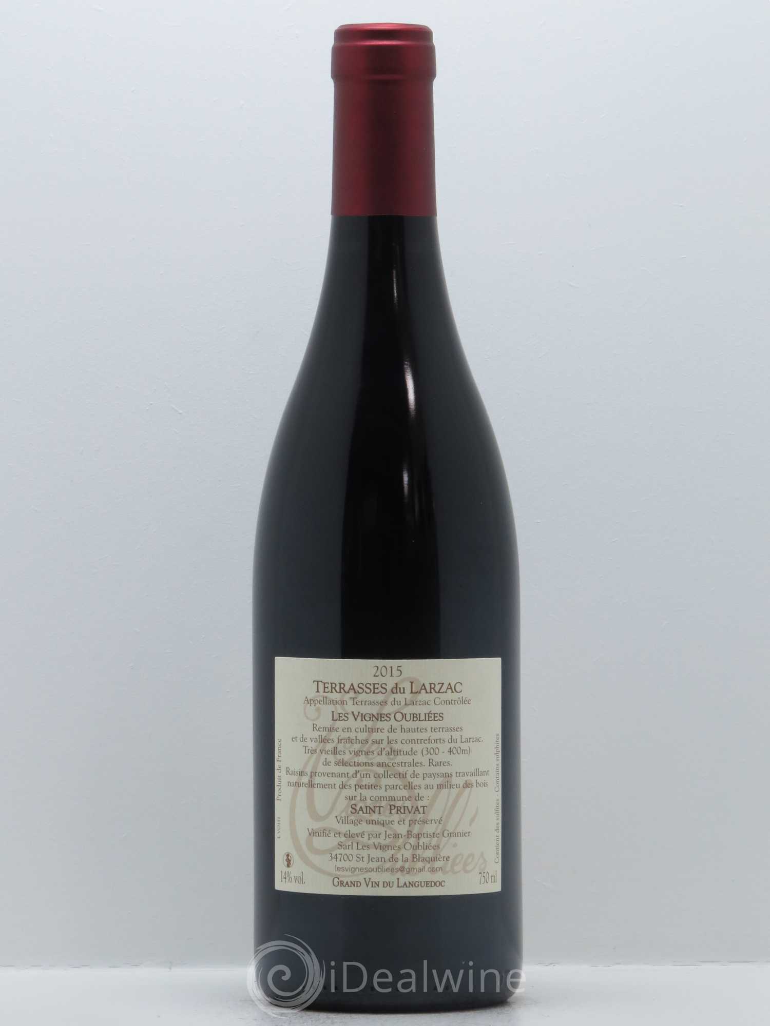 Terrasses du Larzac Les Vignes Oubliées Jean-Baptiste Granier 2015 - Lot de 1 bouteille - 1