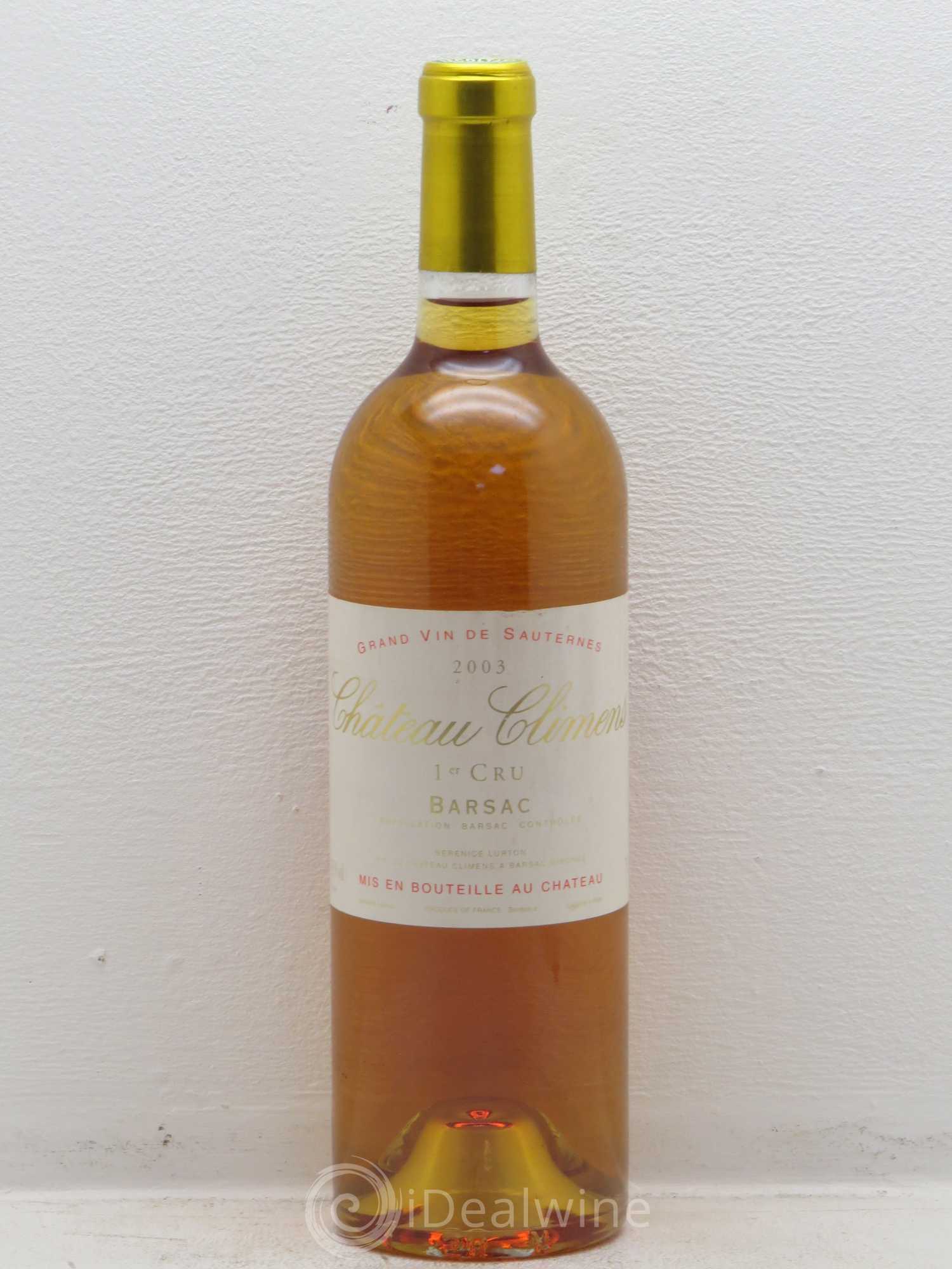Château Climens 1er Grand Cru Classé 2003 - Lotto di 1 bottiglia - 0