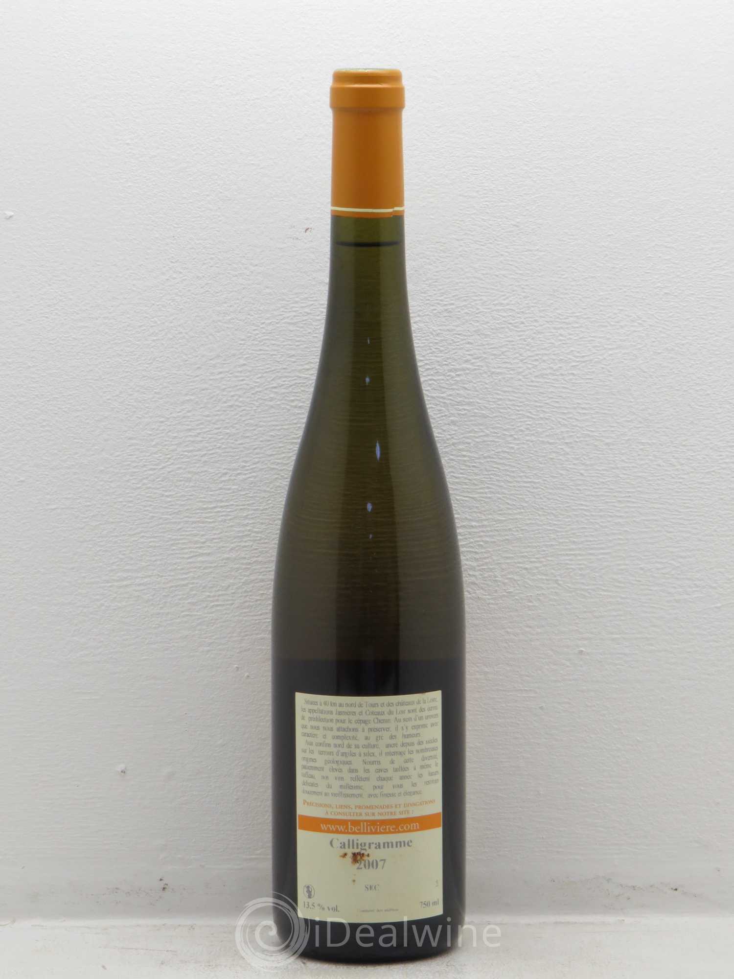 Jasnières Calligramme Domaine Belliviere 2007 - Posten von 1 Flasche - 1