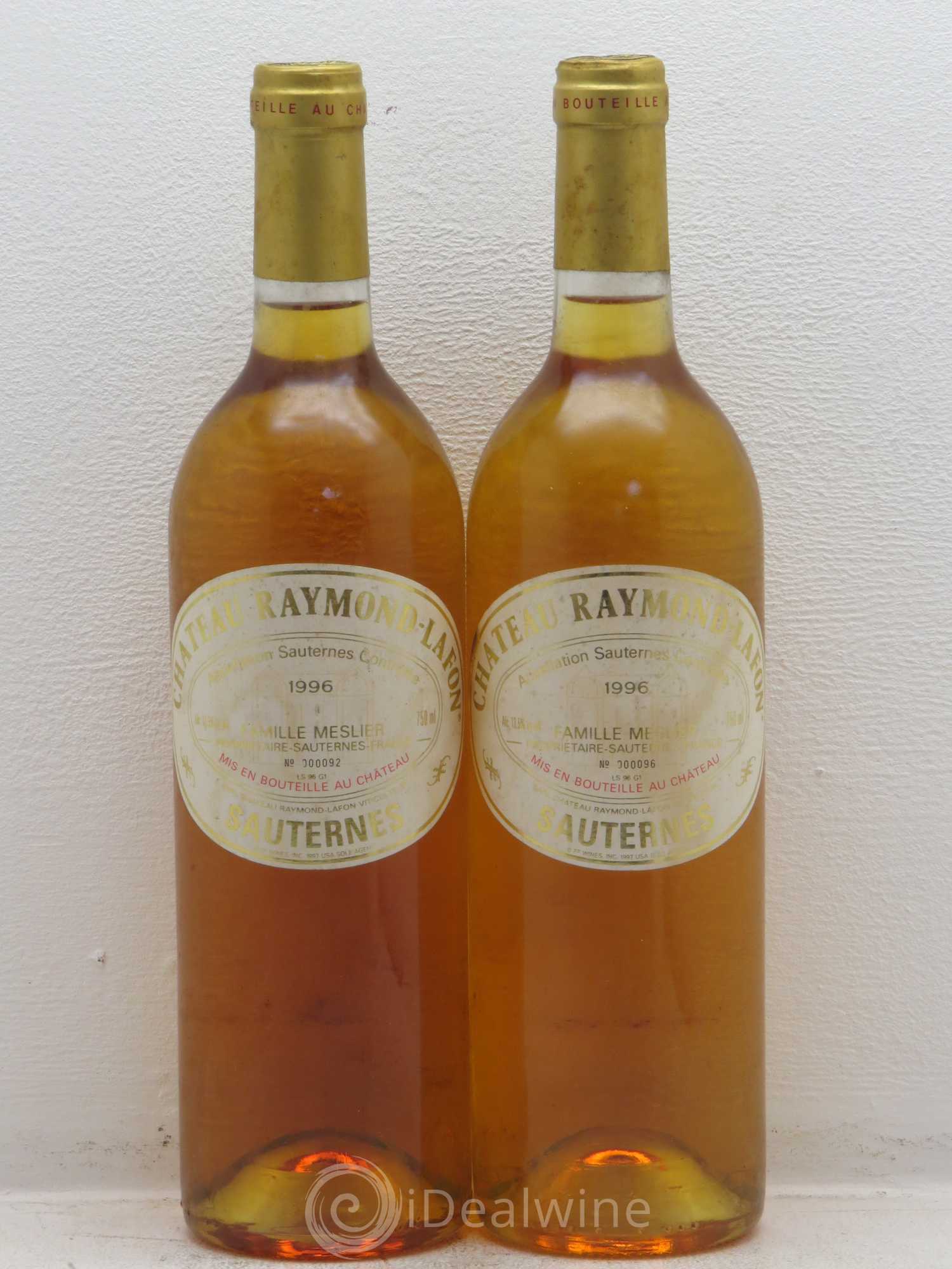 Château Raymond Lafon 1996 - Lotto di 2 bottiglie - 0