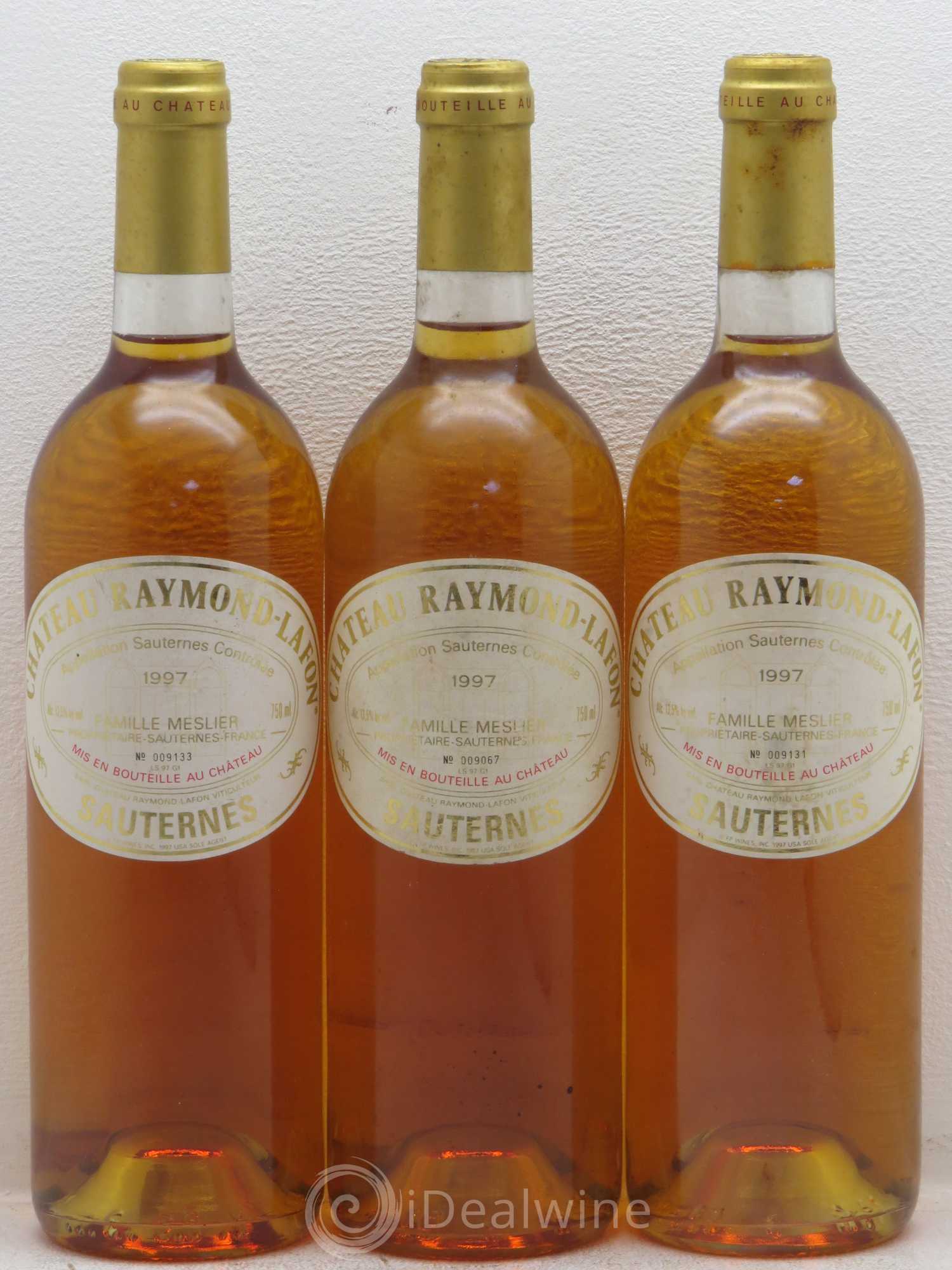 Château Raymond Lafon 1997 - Lotto di 3 bottiglie - 0