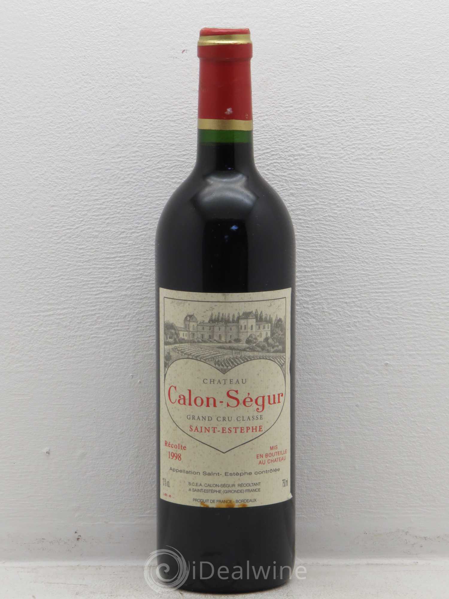 Château Calon Ségur 3ème Grand Cru Classé 1998 - Lot de 1 bouteille - 0