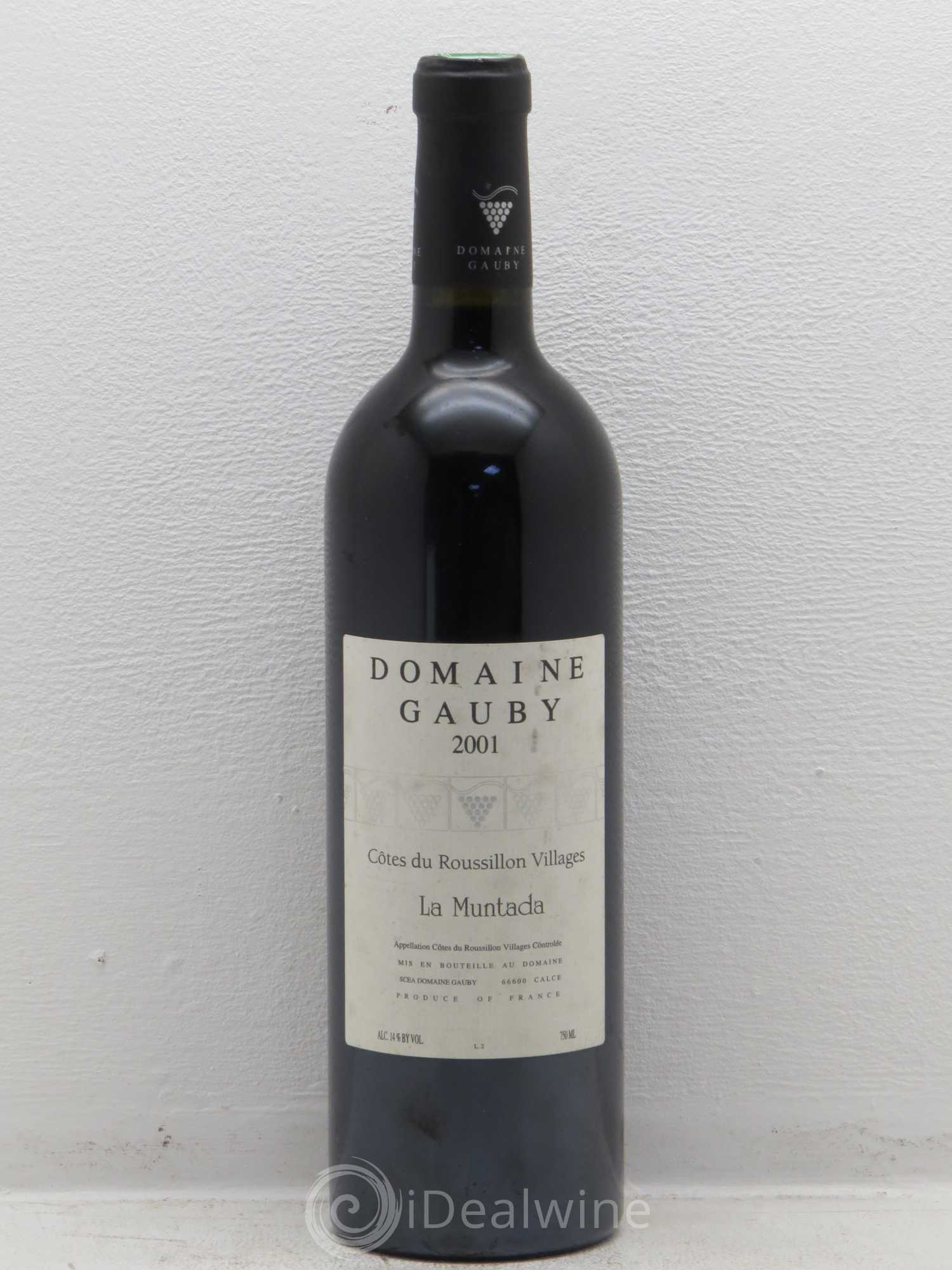 Côtes Catalanes (anciennement Côtes du Roussillon Villages) La Muntada Gauby (Domaine) 2001 - Lot de 1 bouteille - 0