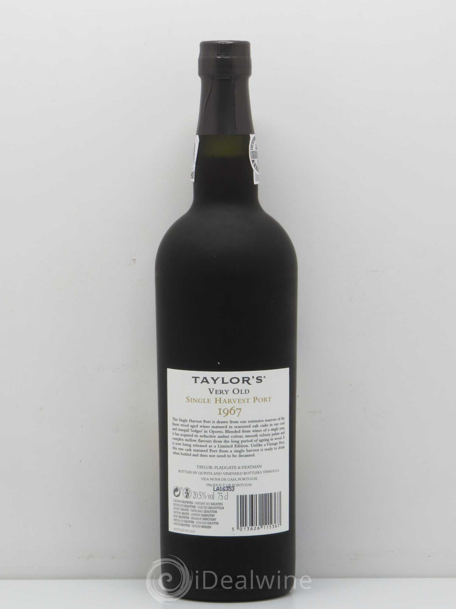 Porto Taylor's Vintage Very Old Limited Edition 1967 - Lot de 1 bouteille - 1
