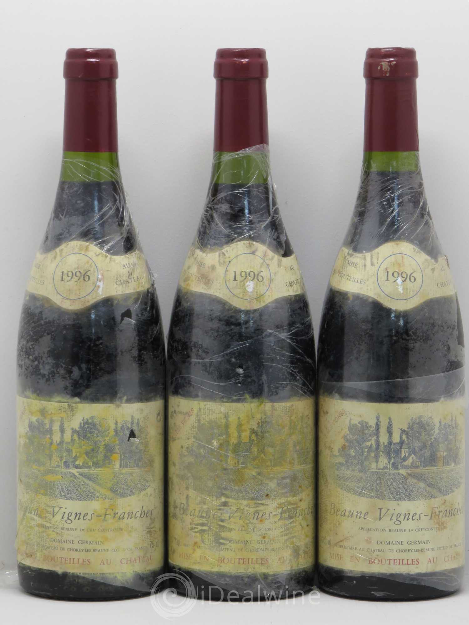 Beaune 1er Cru Les Vignes Franches Domaine Germain Vieilles Vignes 1996 - Posten von 3 Flaschen - 0