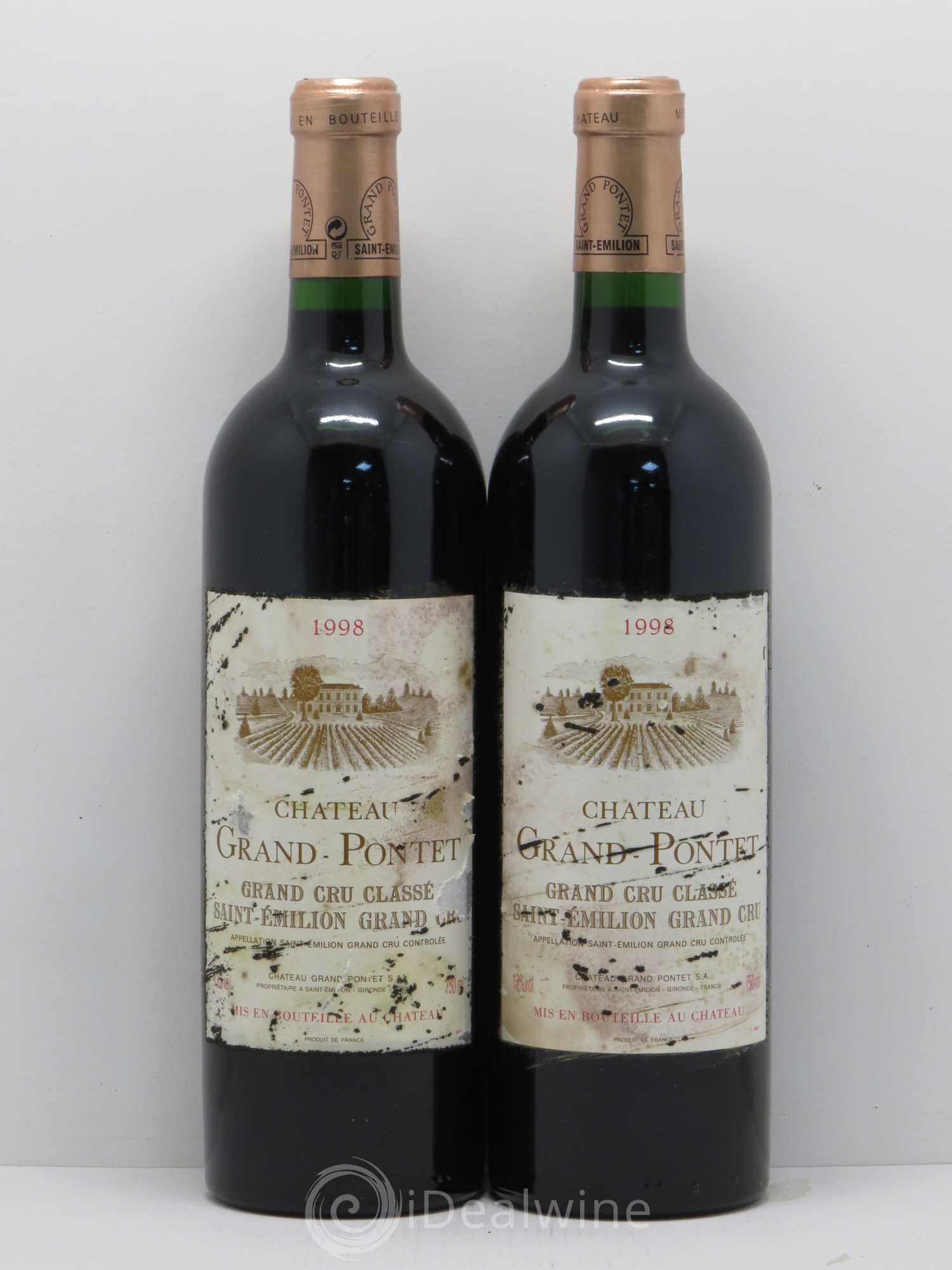 Château Grand Pontet Grand Cru Classé 1998 - Lot de 2 bouteilles - 0