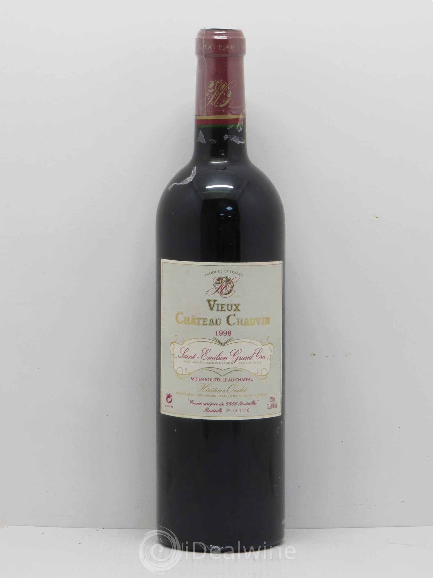 Saint-Émilion Vieux Château Chauvin 1998 - Posten von 1 Flasche - 0