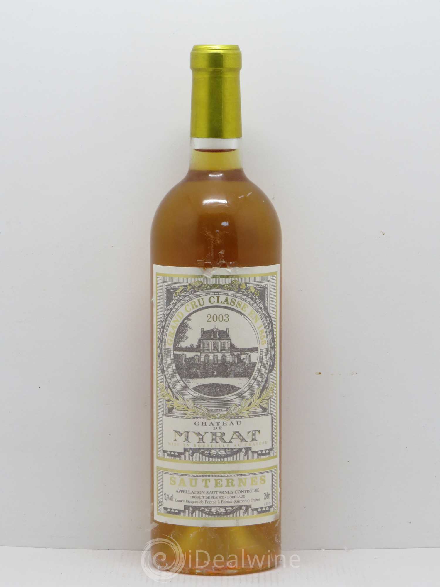 Château de Myrat 2ème Grand Cru Classé 2003 - Lotto di 1 bottiglia - 0