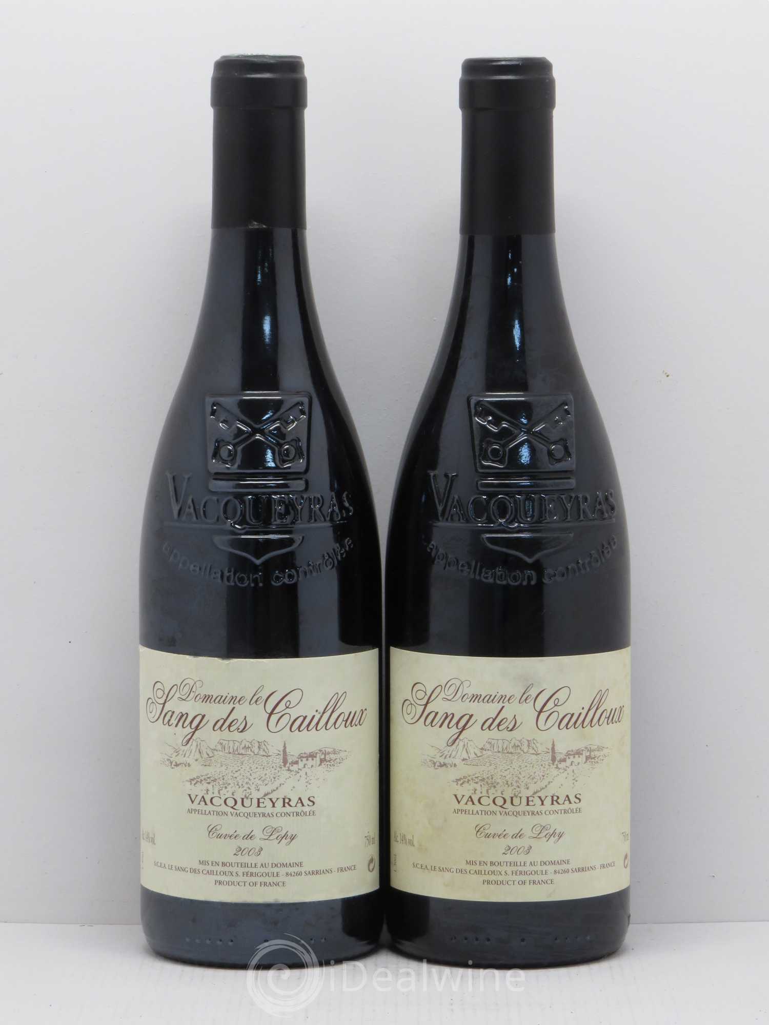 Vacqueyras Cuvée de Lopy Le Sang des Cailloux 2003 - Lot de 2 bouteilles - 0