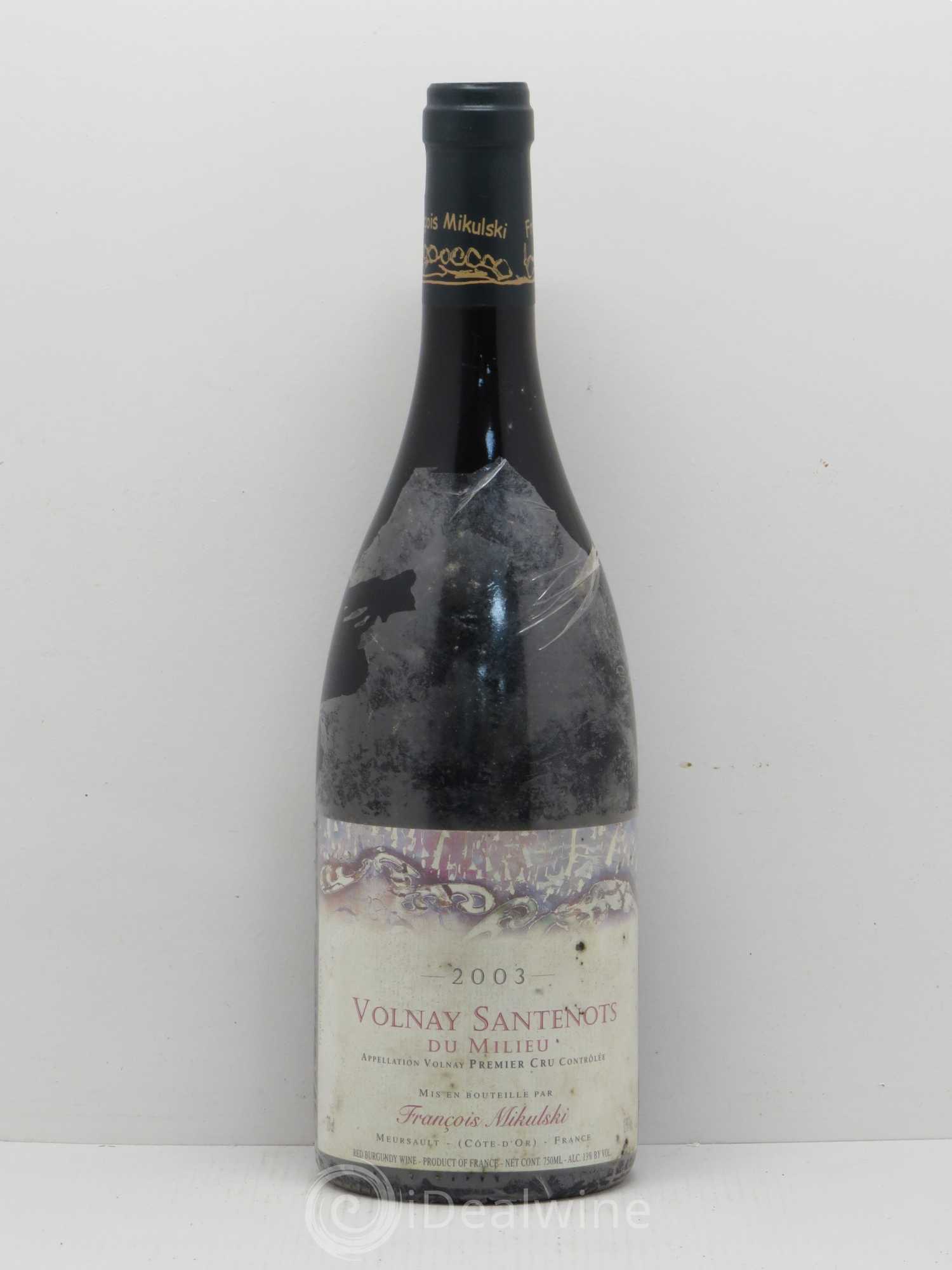 Volnay 1er Cru Santenots du Milieu François Mikulski 2003 - Lot de 1 bouteille - 0