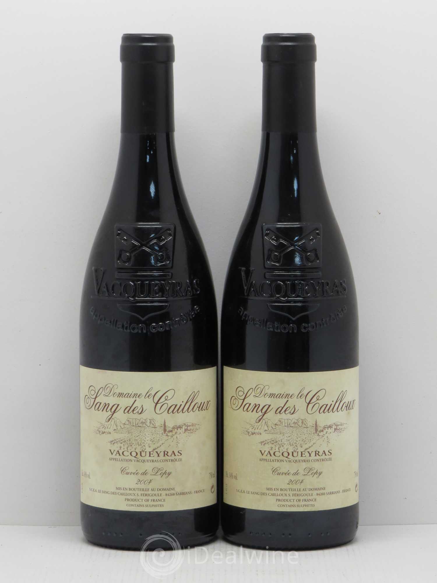 Vacqueyras Cuvée de Lopy Le Sang des Cailloux 2004 - Lot de 2 bouteilles - 0