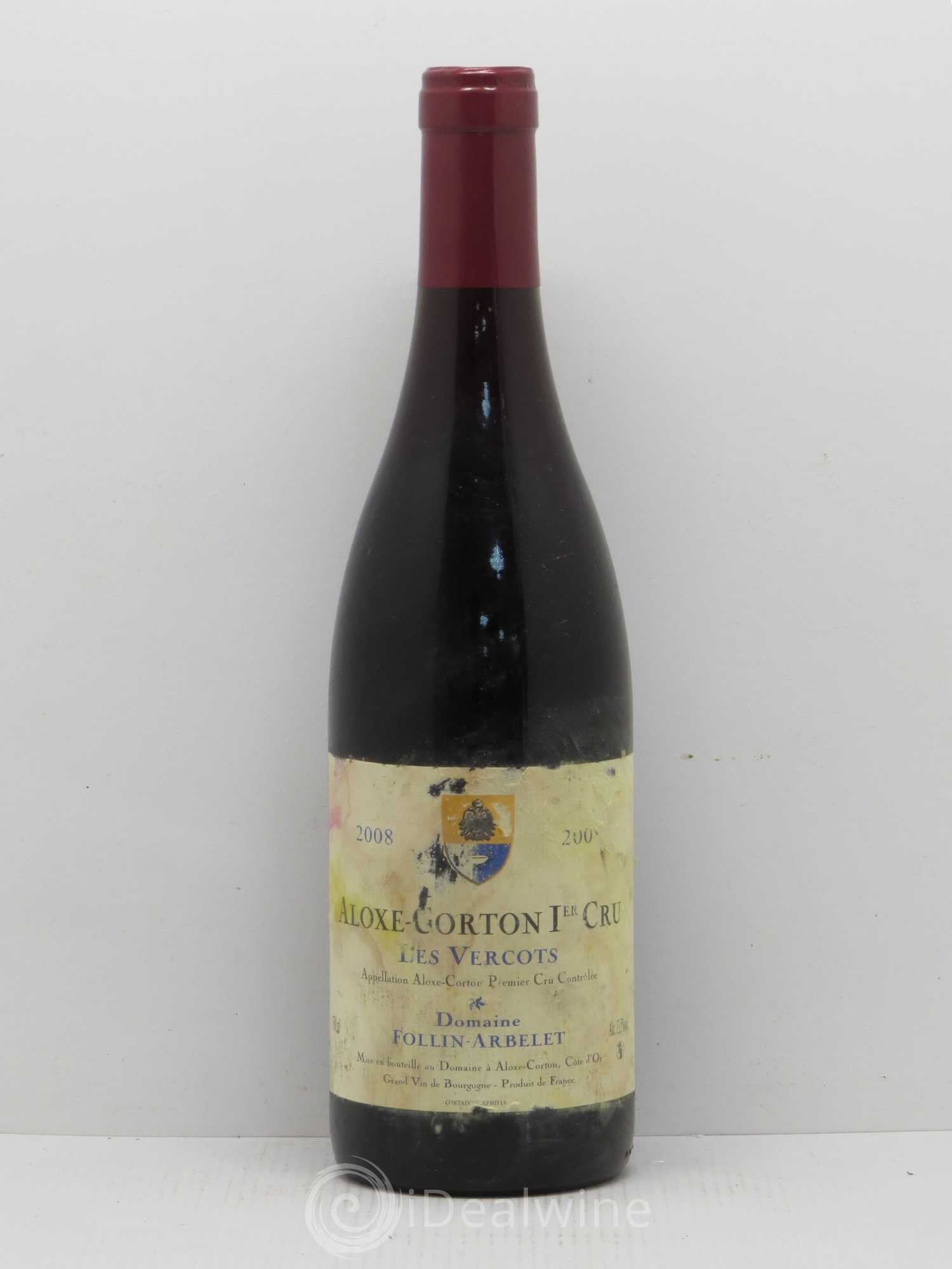 Aloxe-Corton 1er Cru Les Vercots Follin Arbelet 2008 - Posten von 1 Flasche - 0