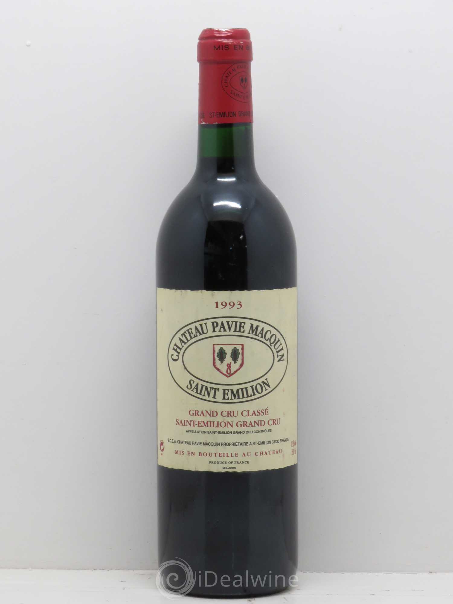 Château Pavie Macquin 1er Grand Cru Classé B 1993 - Lot de 1 bouteille - 0