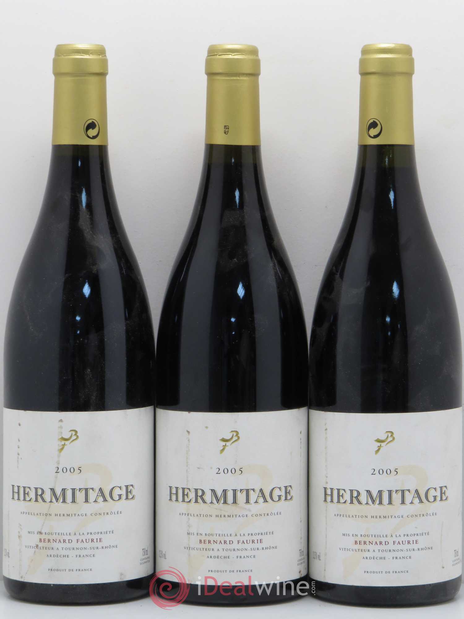 Hermitage Bessard Meal Bernard Faurie 2005 - Posten von 3 Flaschen - 0