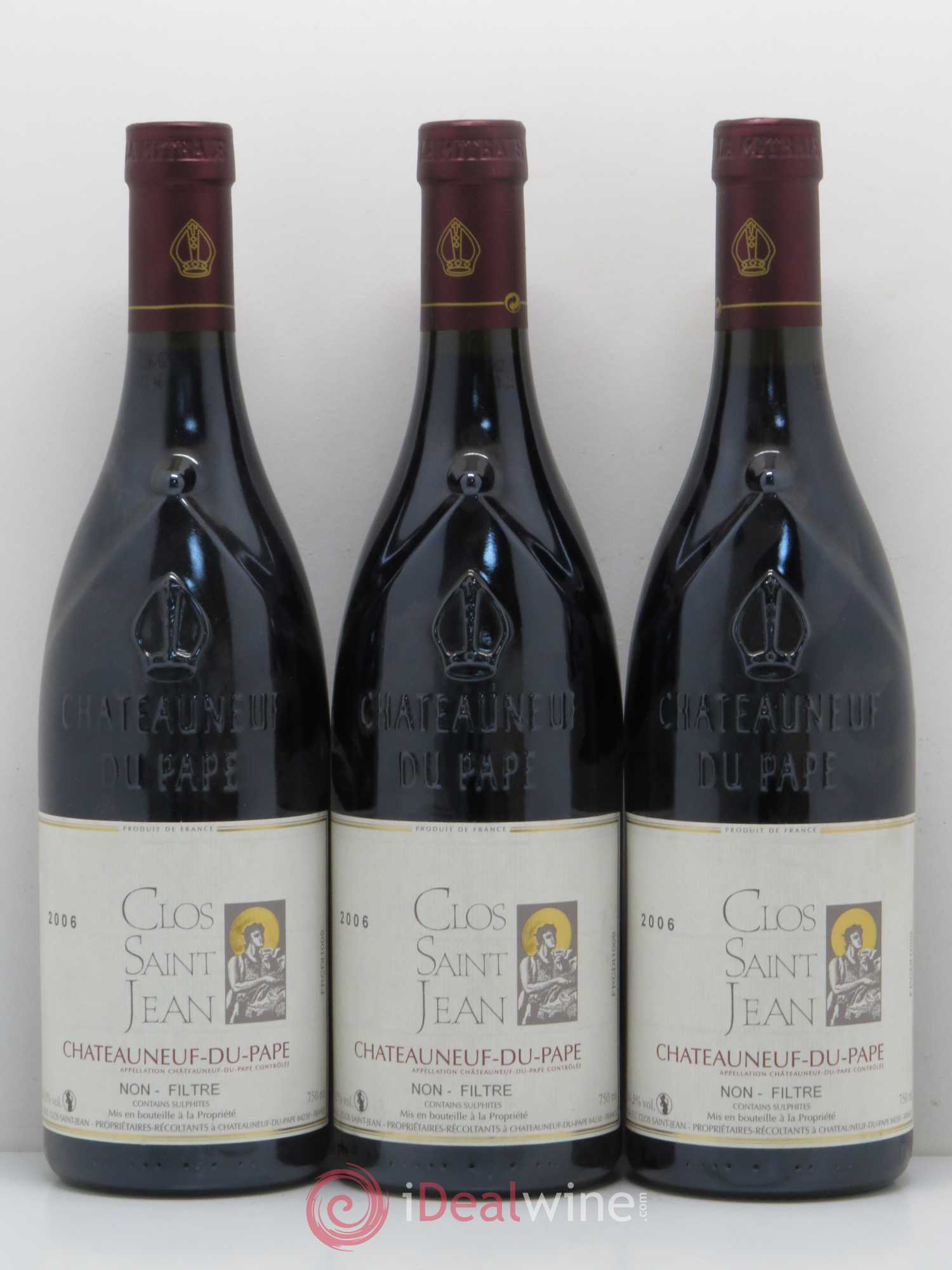 Châteauneuf-du-Pape Clos Saint-Jean Pascal et Vincent Maurel 2006 - Lot de 3 bouteilles - 0