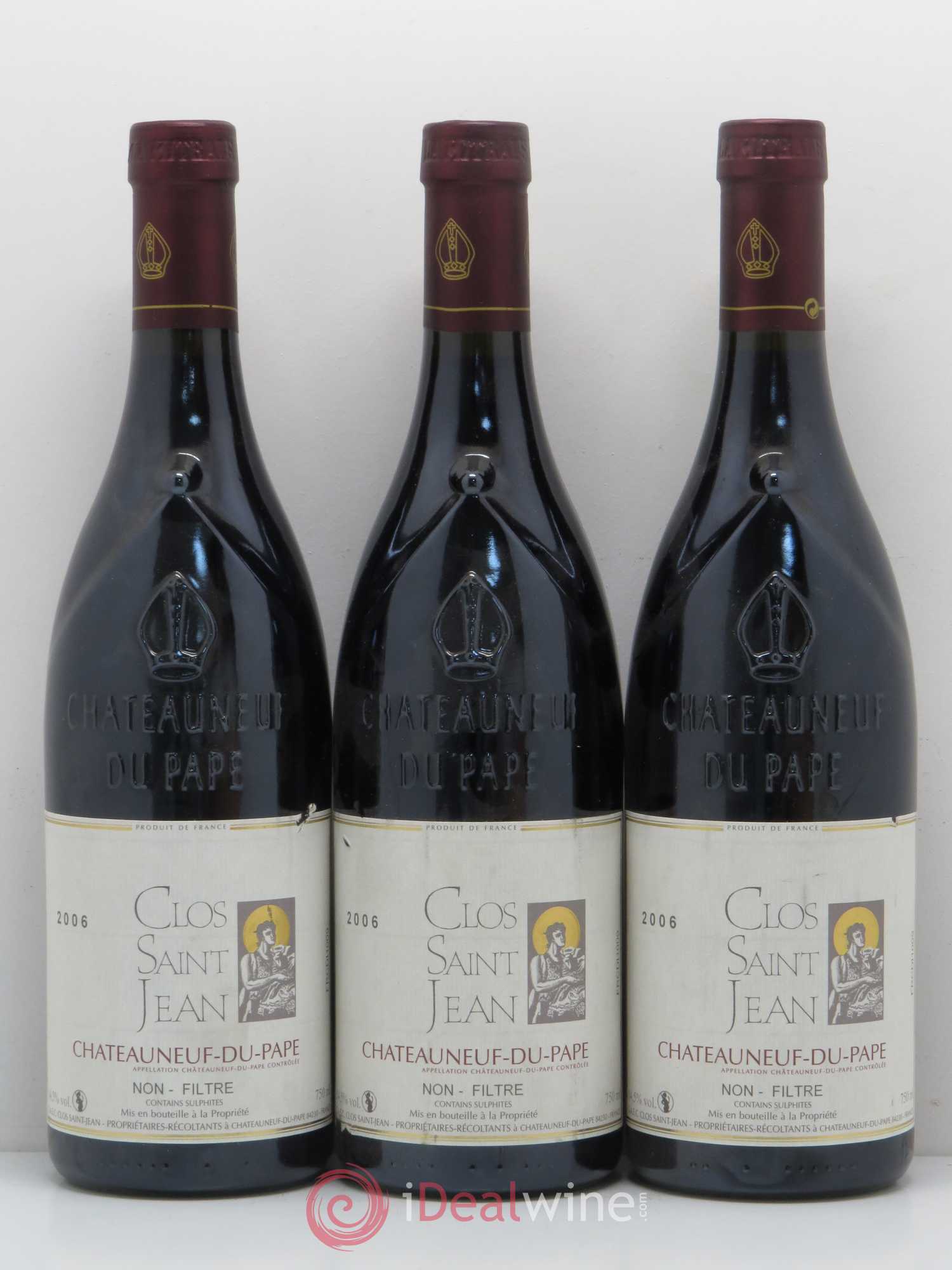 Châteauneuf-du-Pape Clos Saint-Jean Pascal et Vincent Maurel 2006 - Lot de 3 bouteilles - 0