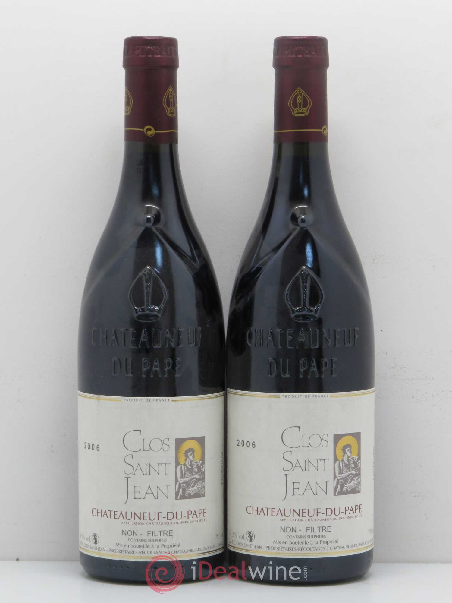 Châteauneuf-du-Pape Clos Saint-Jean Pascal et Vincent Maurel 2006 - Lot de 2 bouteilles - 0