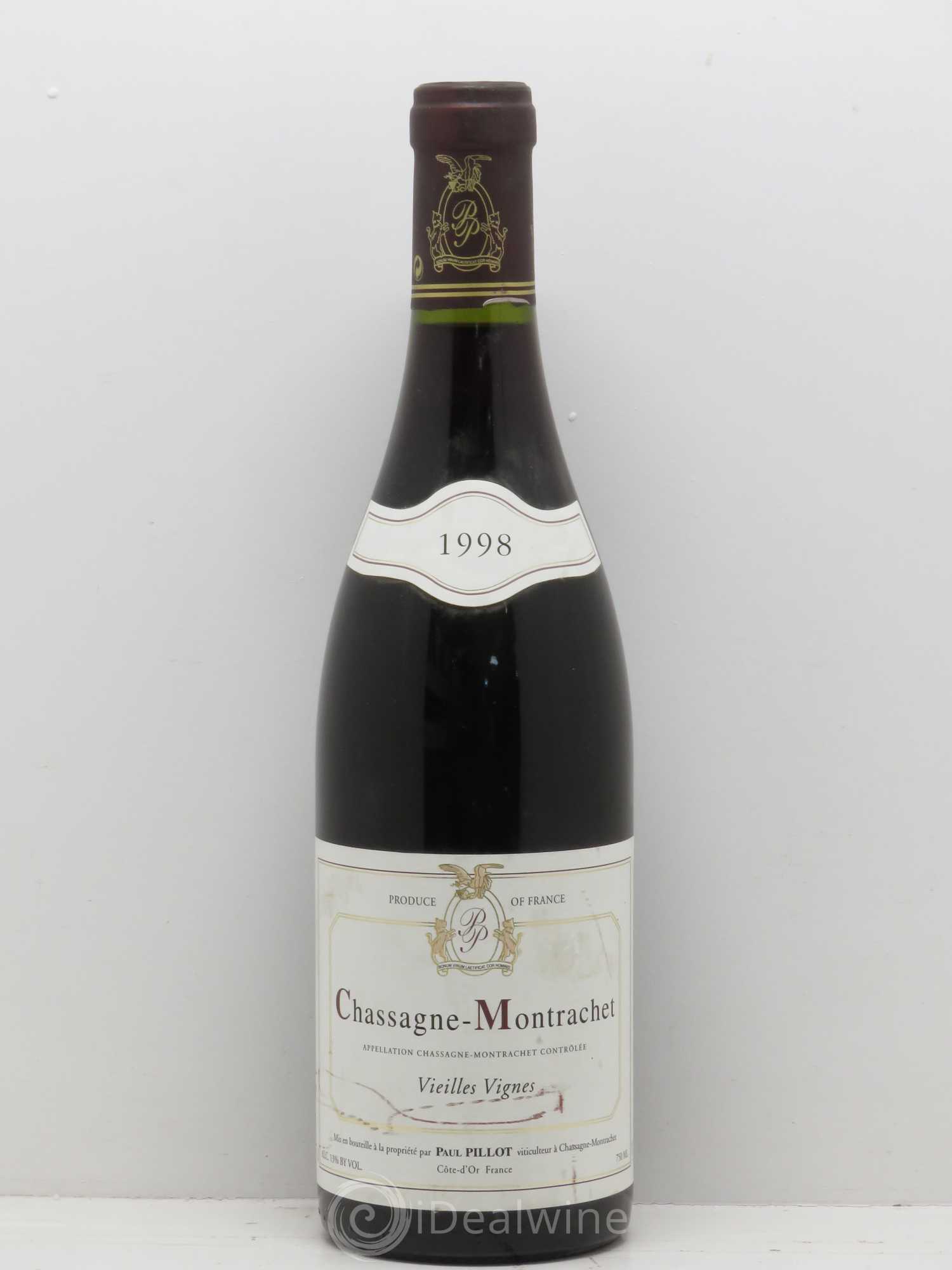 Chassagne-Montrachet Vieilles Vignes Domaine Paul Pillot 1998 - Posten von 1 Flasche - 0
