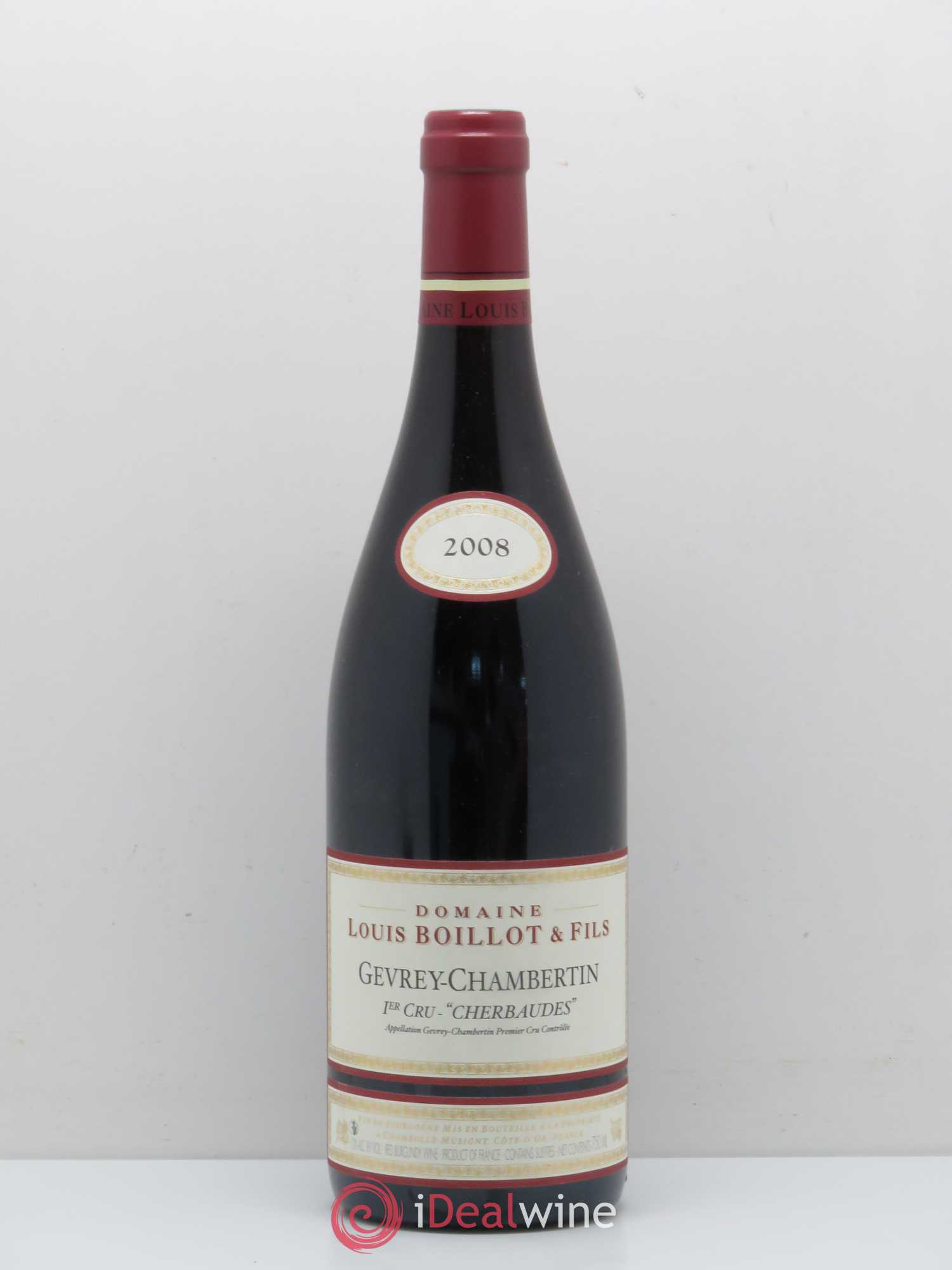 Gevrey-Chambertin 1er Cru Les Cherbaudes Louis Boillot 2008 - Posten von 1 Flasche - 0