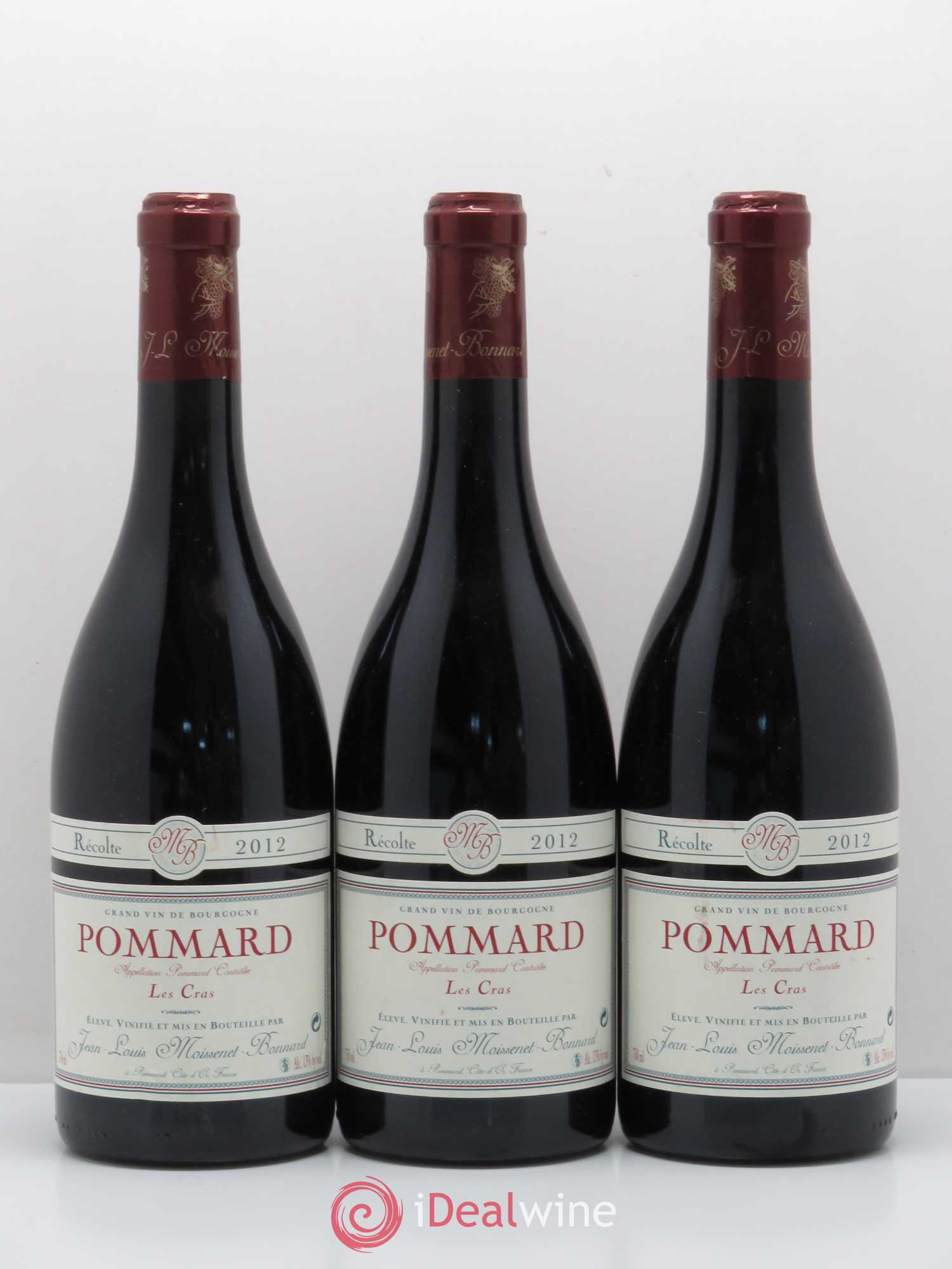Pommard Les cras domaine Moissenet-Bonnard 2012 - Posten von 3 Flaschen - 0