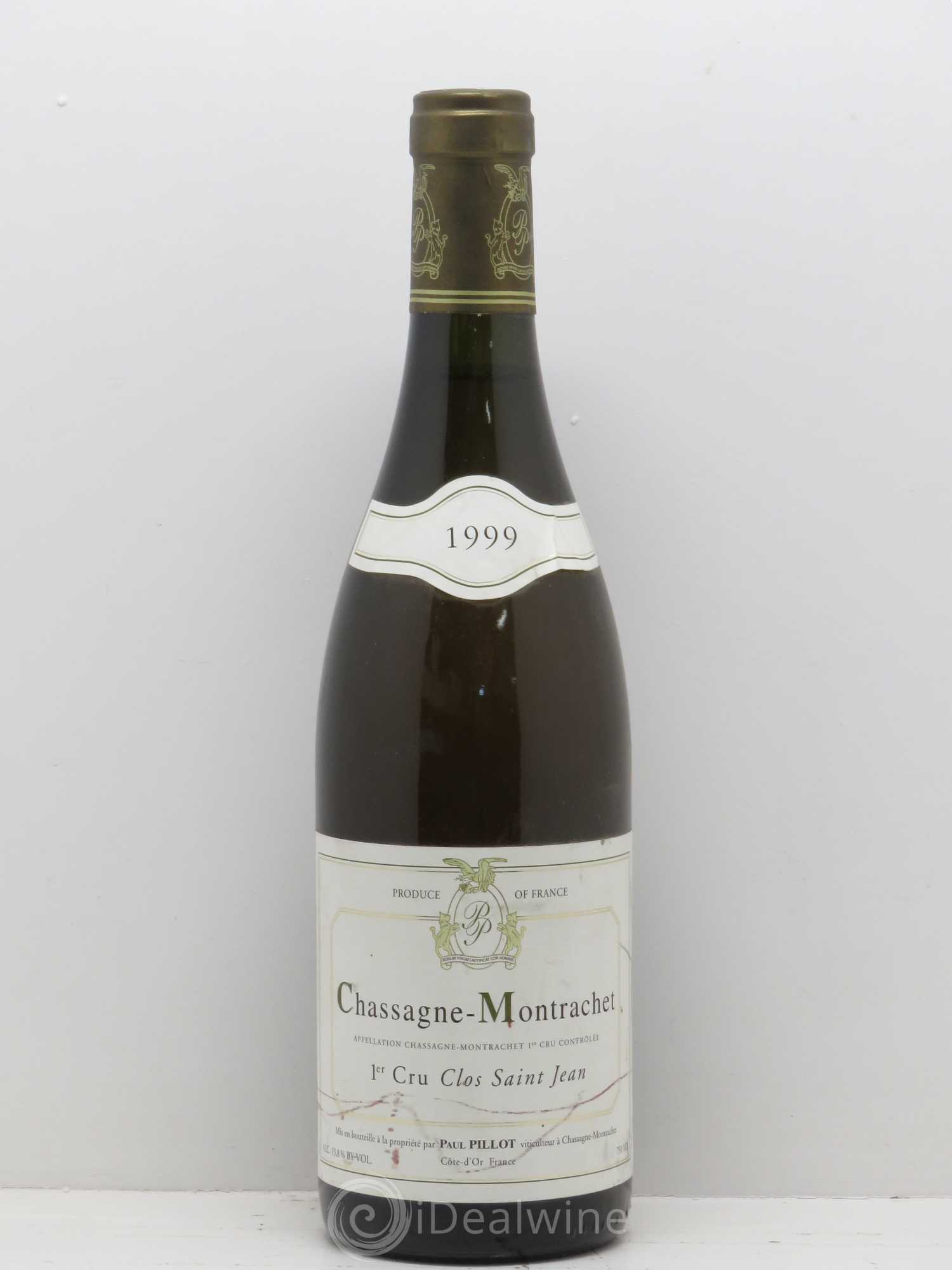 Chassagne-Montrachet 1er Cru Clos Saint Jean Domaine Paul Pillot 1999 - Posten von 1 Flasche - 0