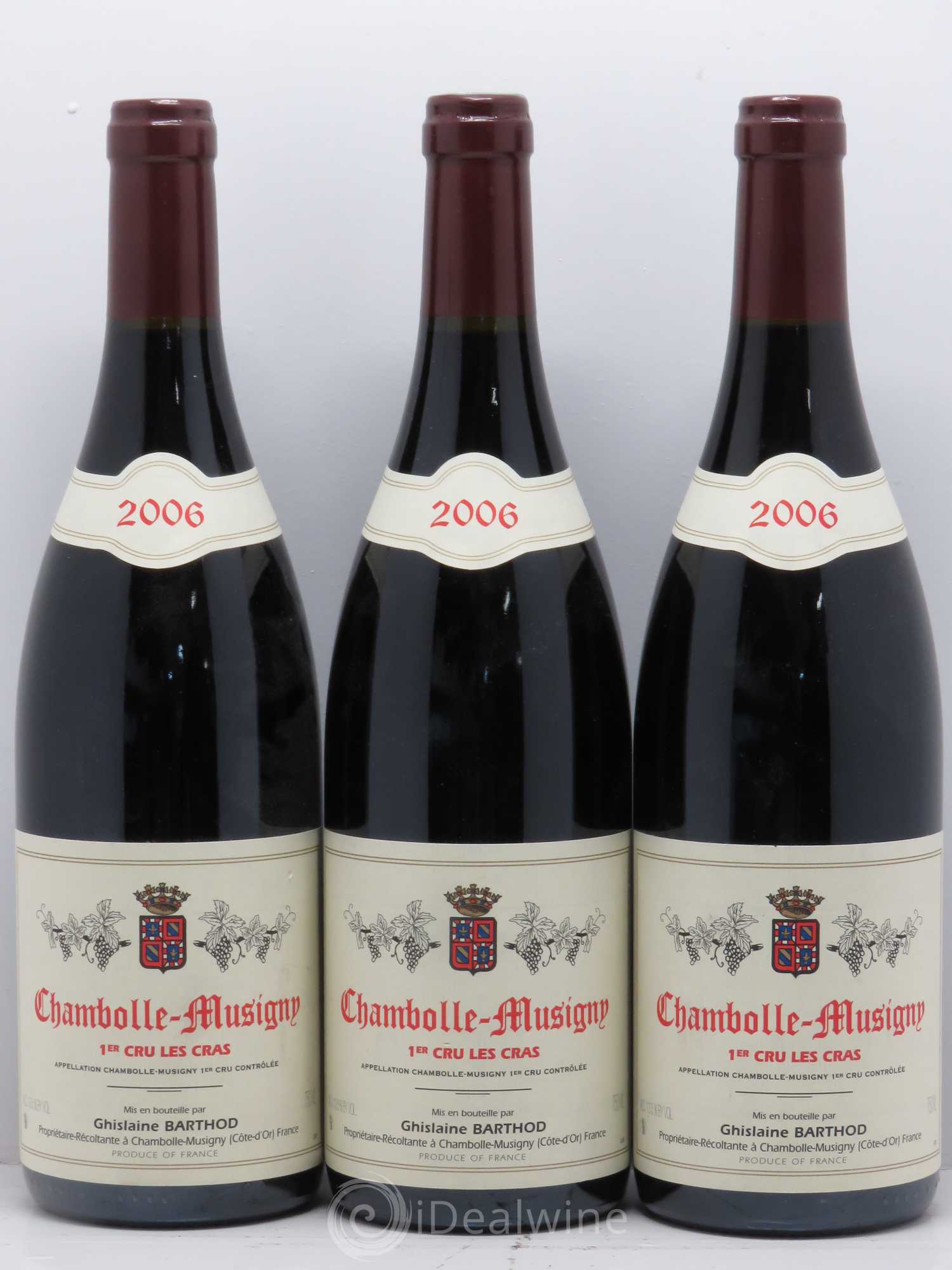 Chambolle-Musigny 1er Cru Les Cras Ghislaine Barthod 2006 - Lot de 3 bouteilles - 0