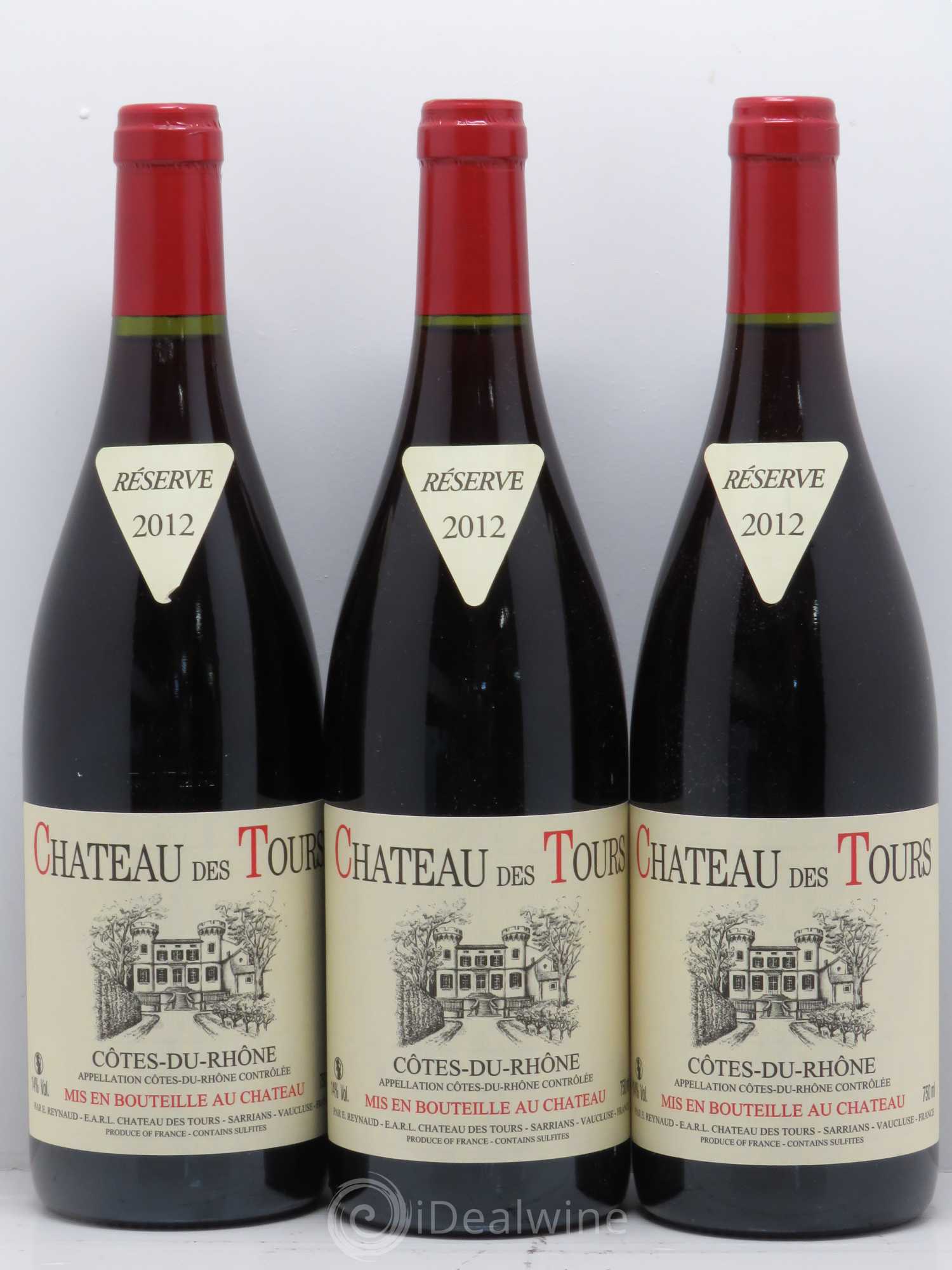 Côtes-du-Rhône Château des Tours Emmanuel Reynaud 2012 - Lot de 3 bouteilles - 0