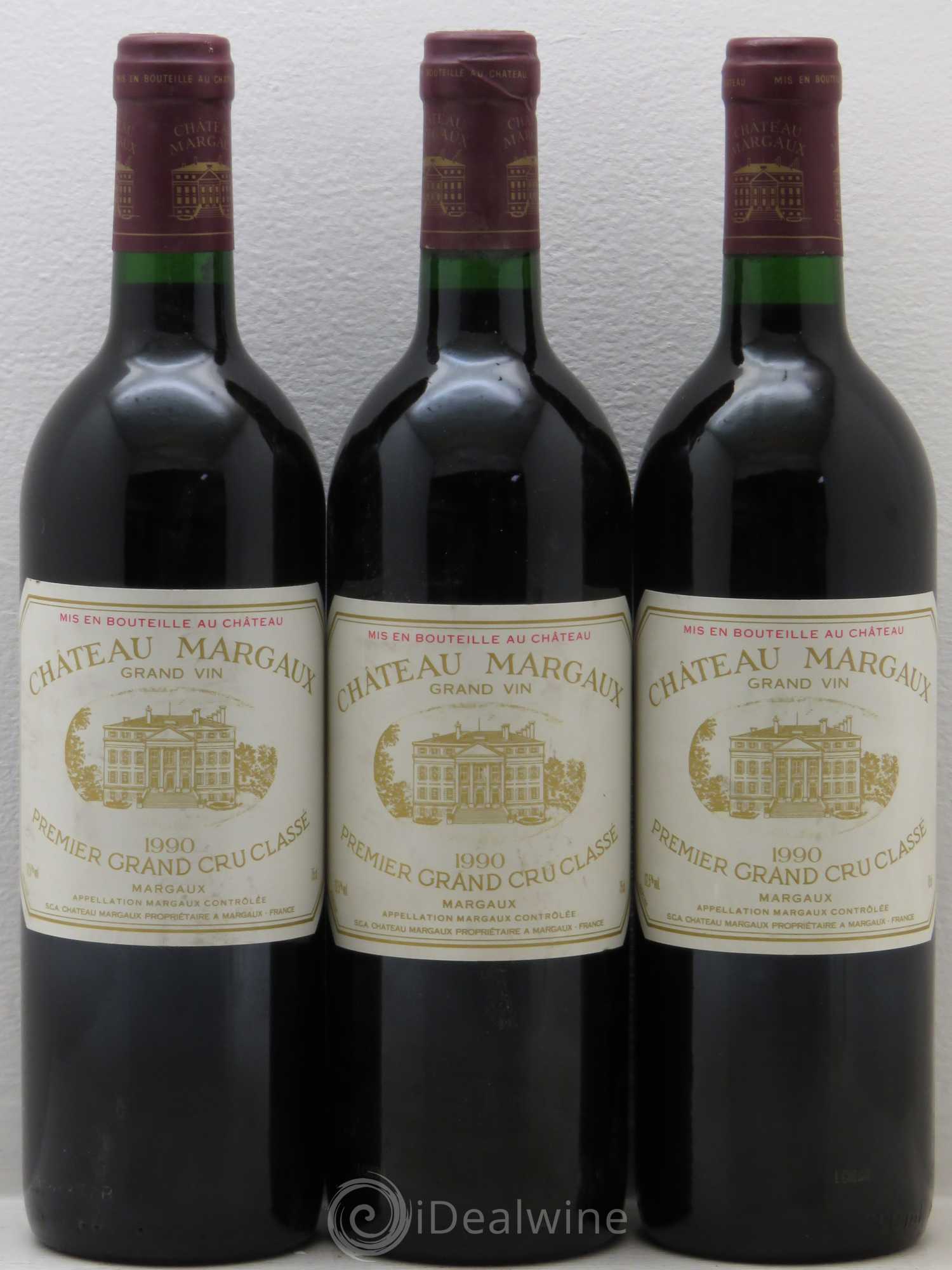 Château Margaux 1er Grand Cru Classé 1990 - Lot de 3 bouteilles - 0