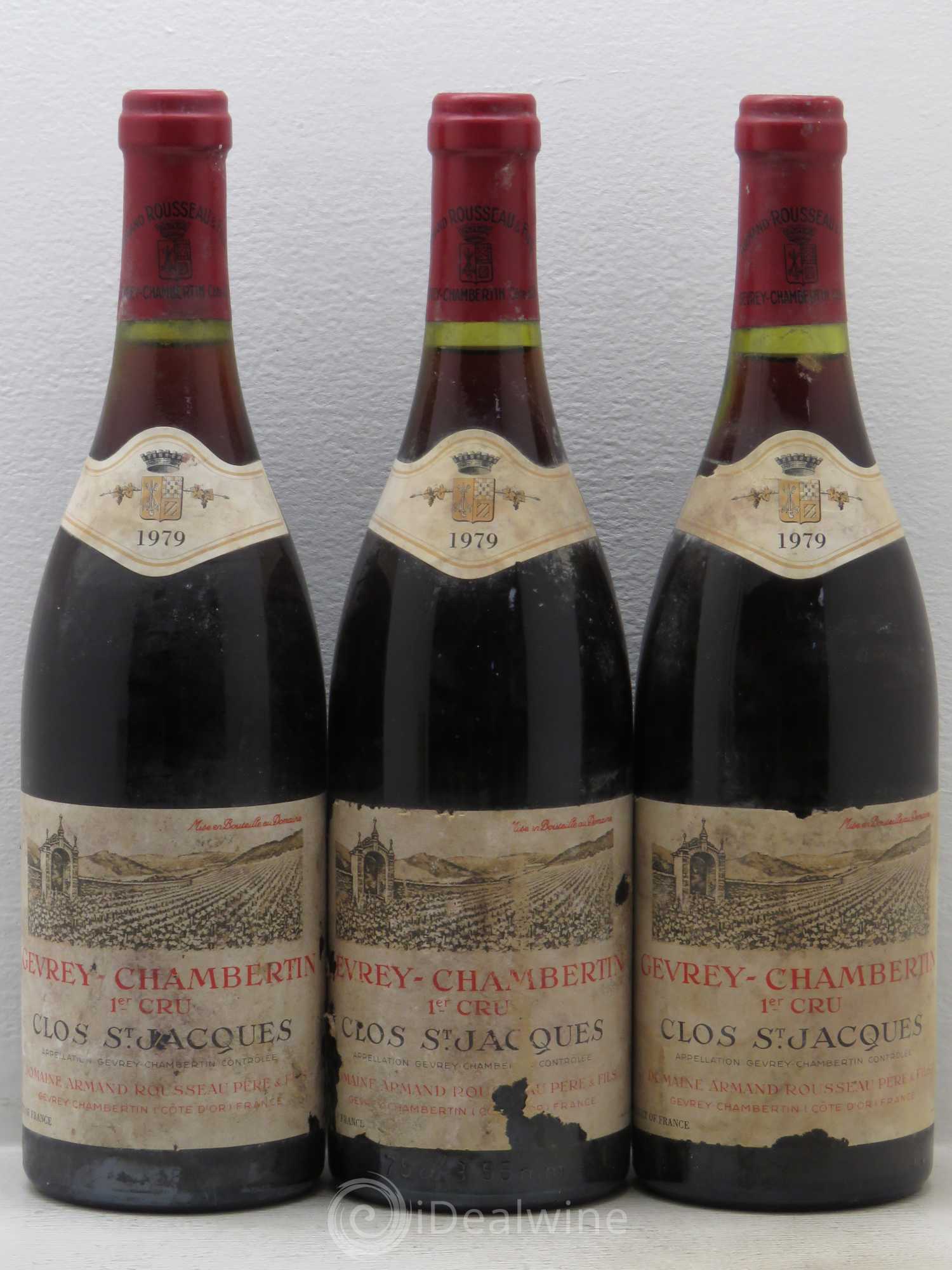Gevrey-Chambertin 1er Cru Clos Saint-Jacques Armand Rousseau (Domaine) 1979 - Lot de 3 bouteilles - 0
