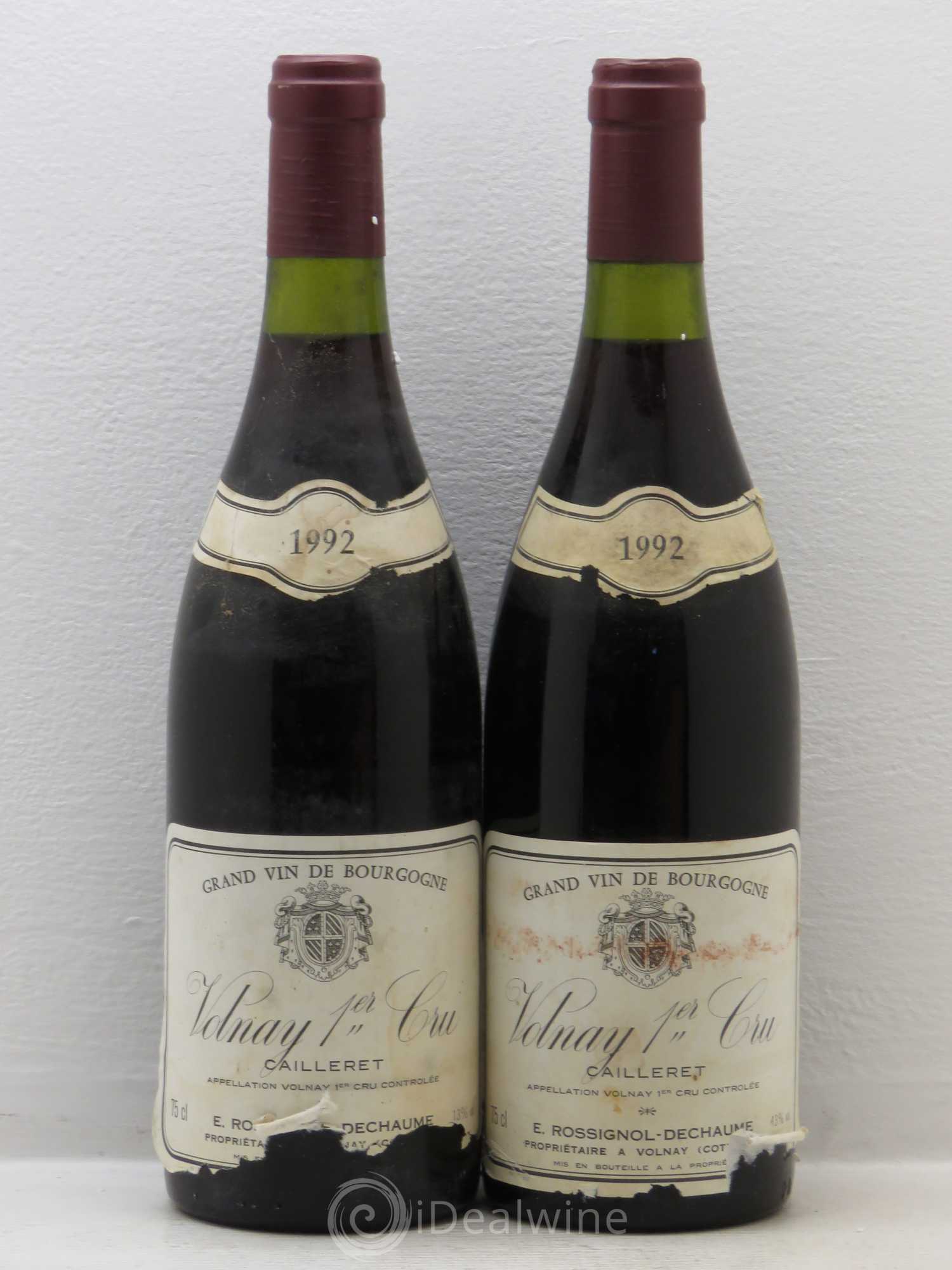 Volnay 1er Cru Cailleret Rossignol Dechaume 1992 - Posten von 2 Flaschen - 0