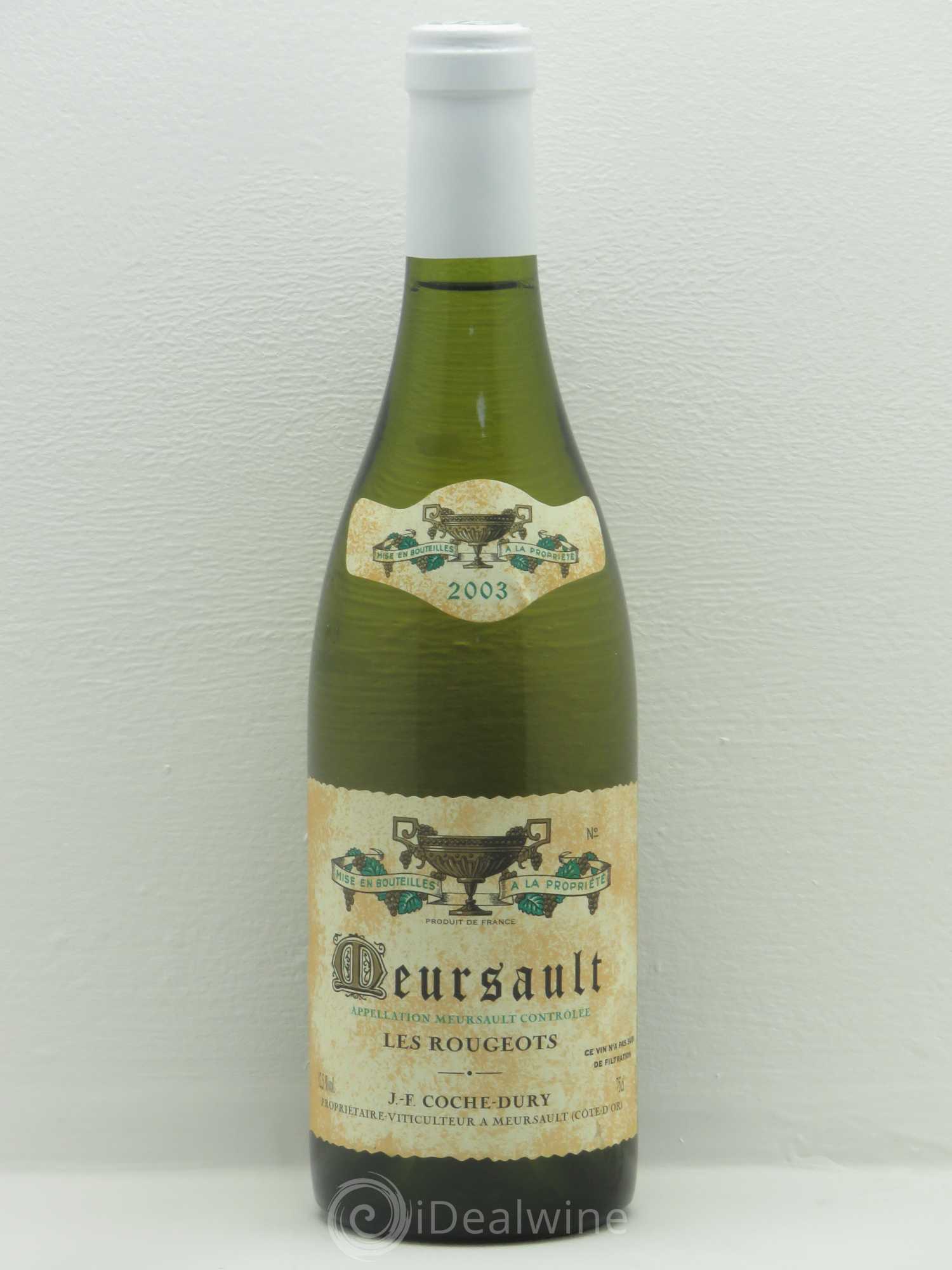Meursault Les Rougeots Coche Dury (Domaine) 2003 - Lot de 1 bouteille - 0